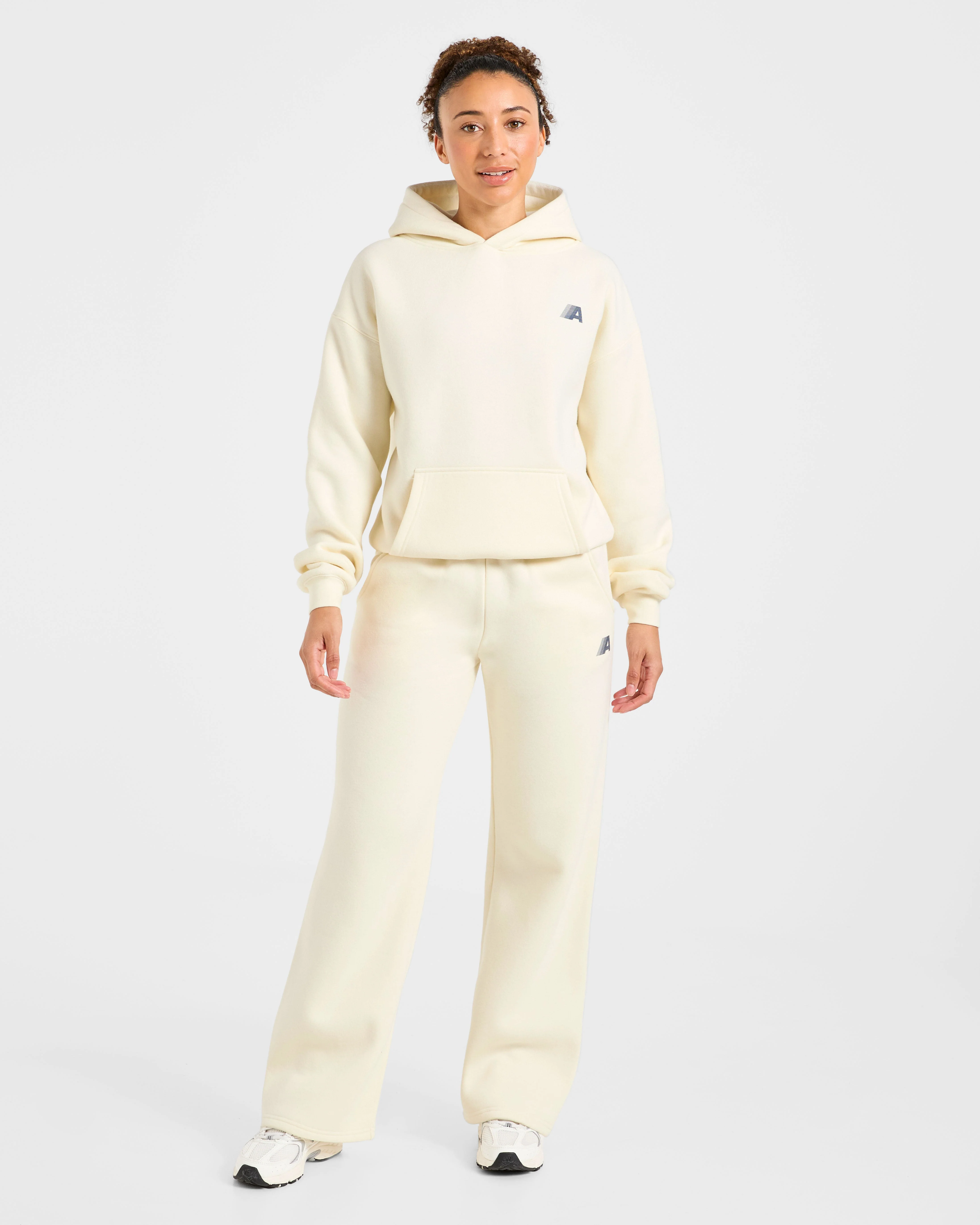 Retro Athletics Oversized Straight Leg Joggers - Butter Yellow/Navy - Image 3