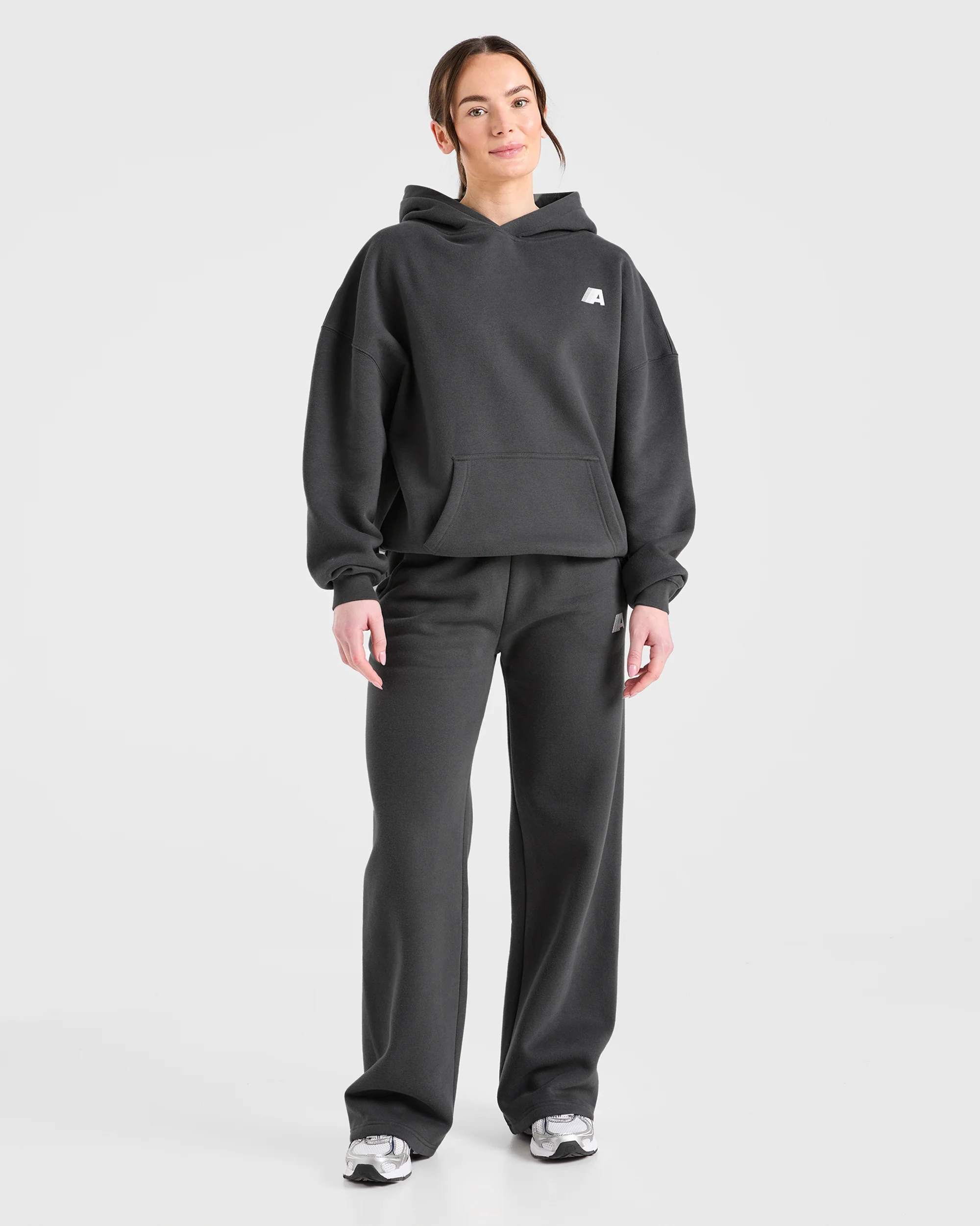 Retro Athletics Oversized Straight Leg Joggers - Charcoal - Image 5