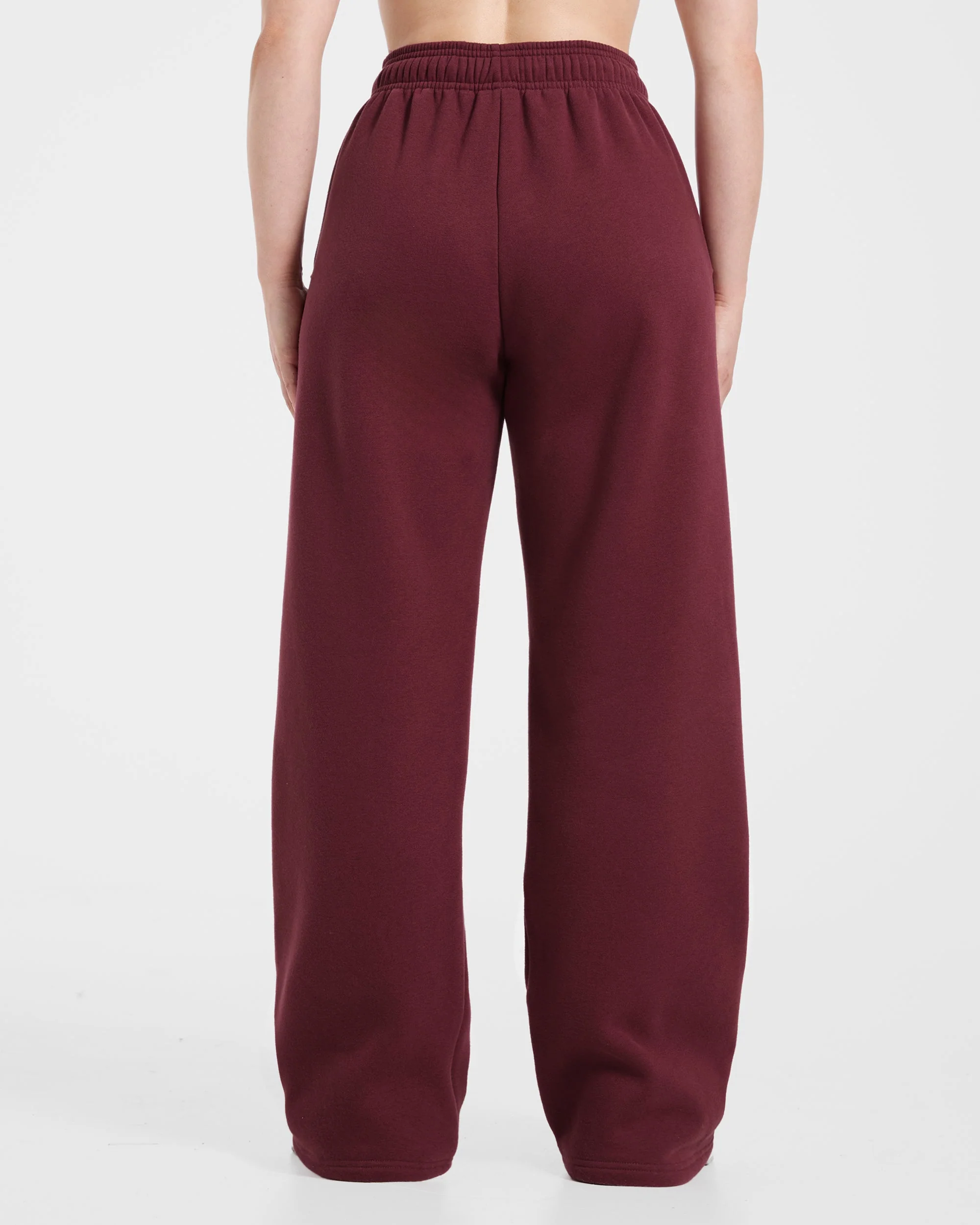 Retro Athletics Oversized Straight Leg Joggers - Deep Raspberry/Pink - Image 2