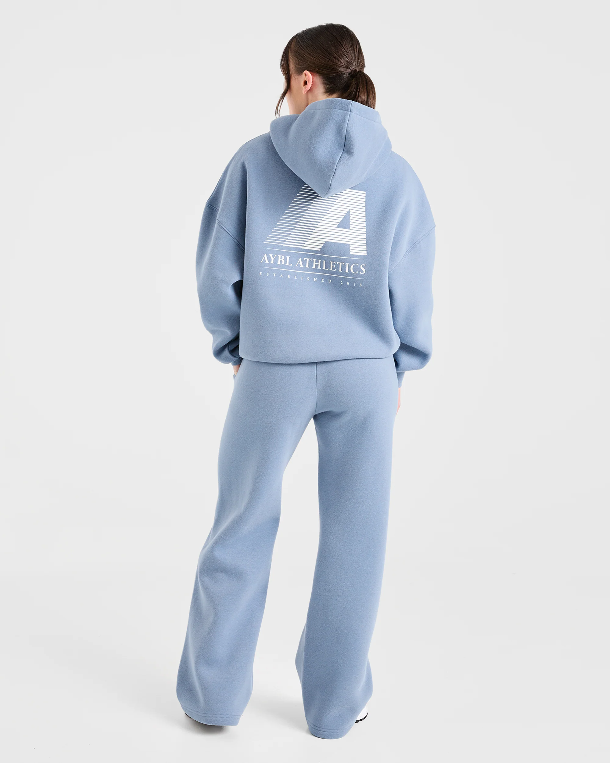 Retro Athletics Oversized Straight Leg Joggers - Vintage Blue - Image 6