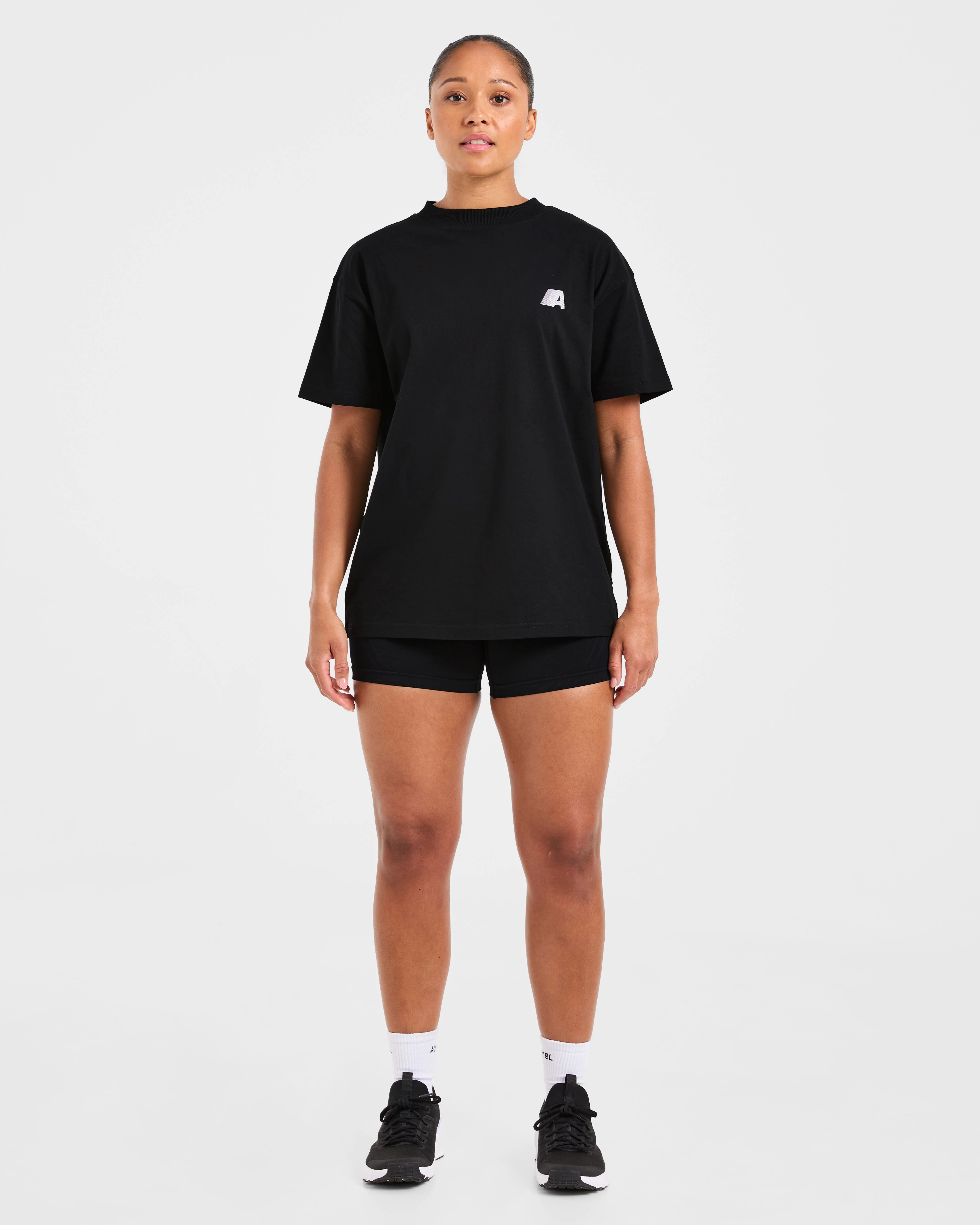 Retro Athletics Oversized T Shirt - Black - Image 3