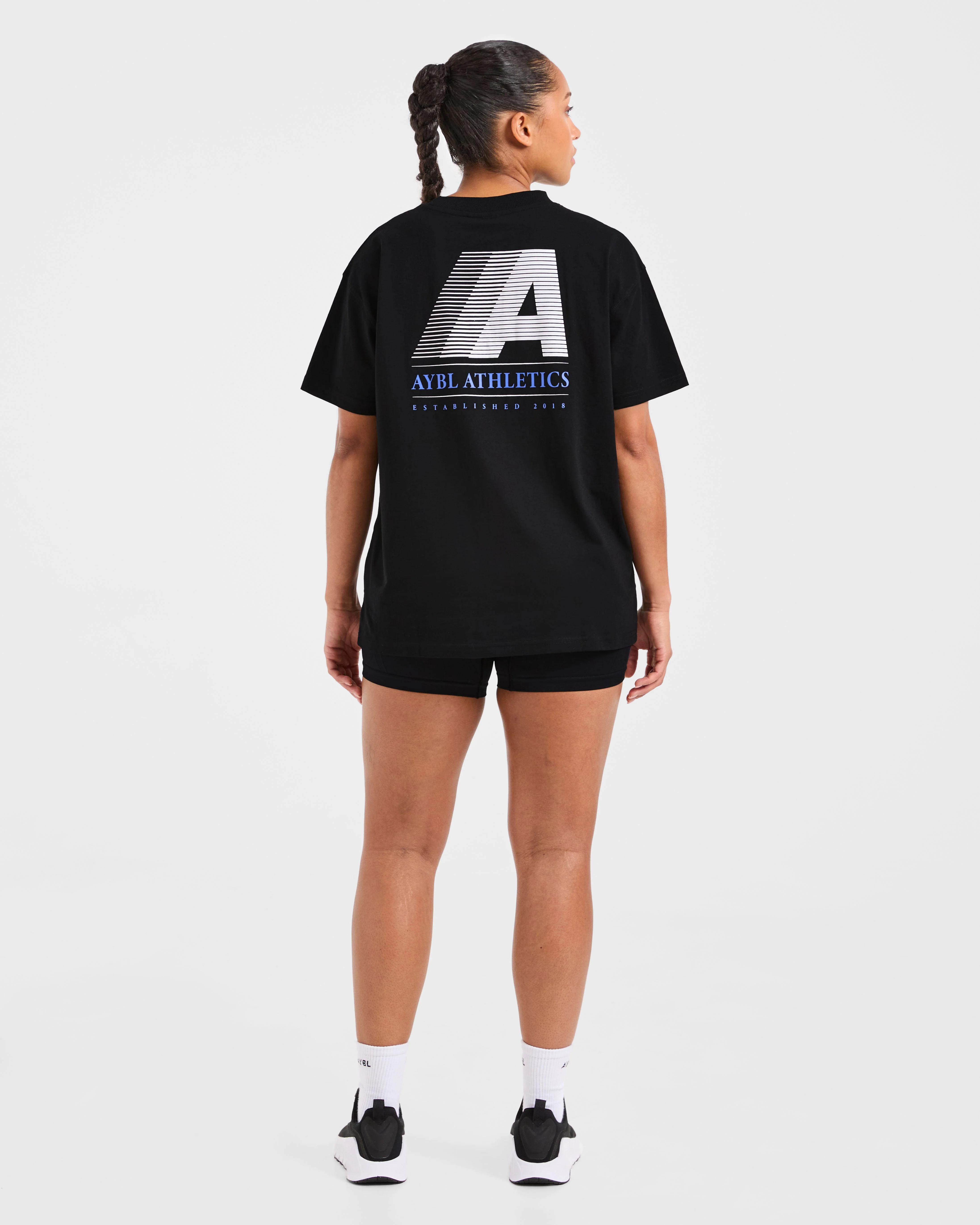 Retro Athletics Oversized T Shirt - Black - Image 4