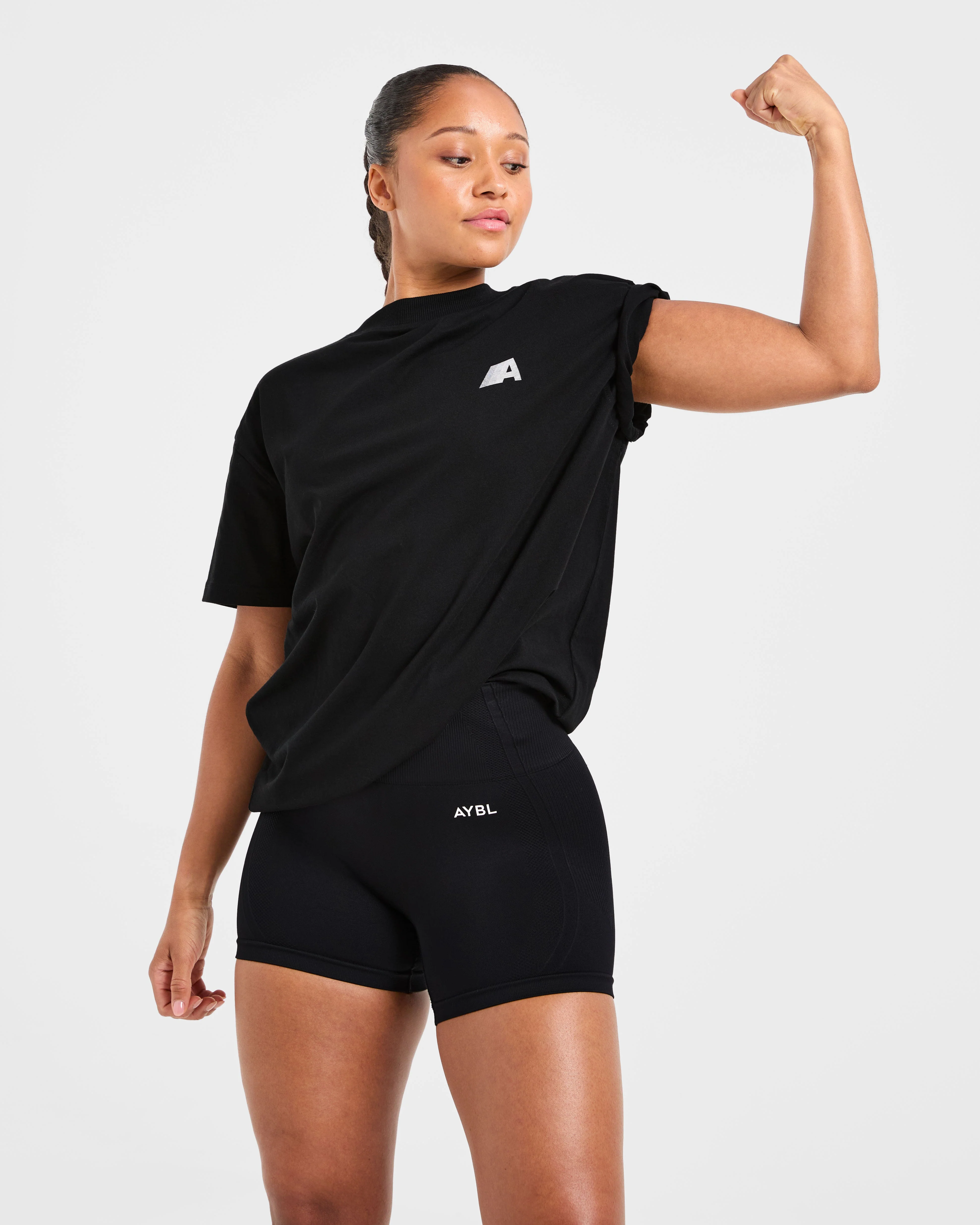 Retro Athletics Oversized T Shirt - Black - Image 7