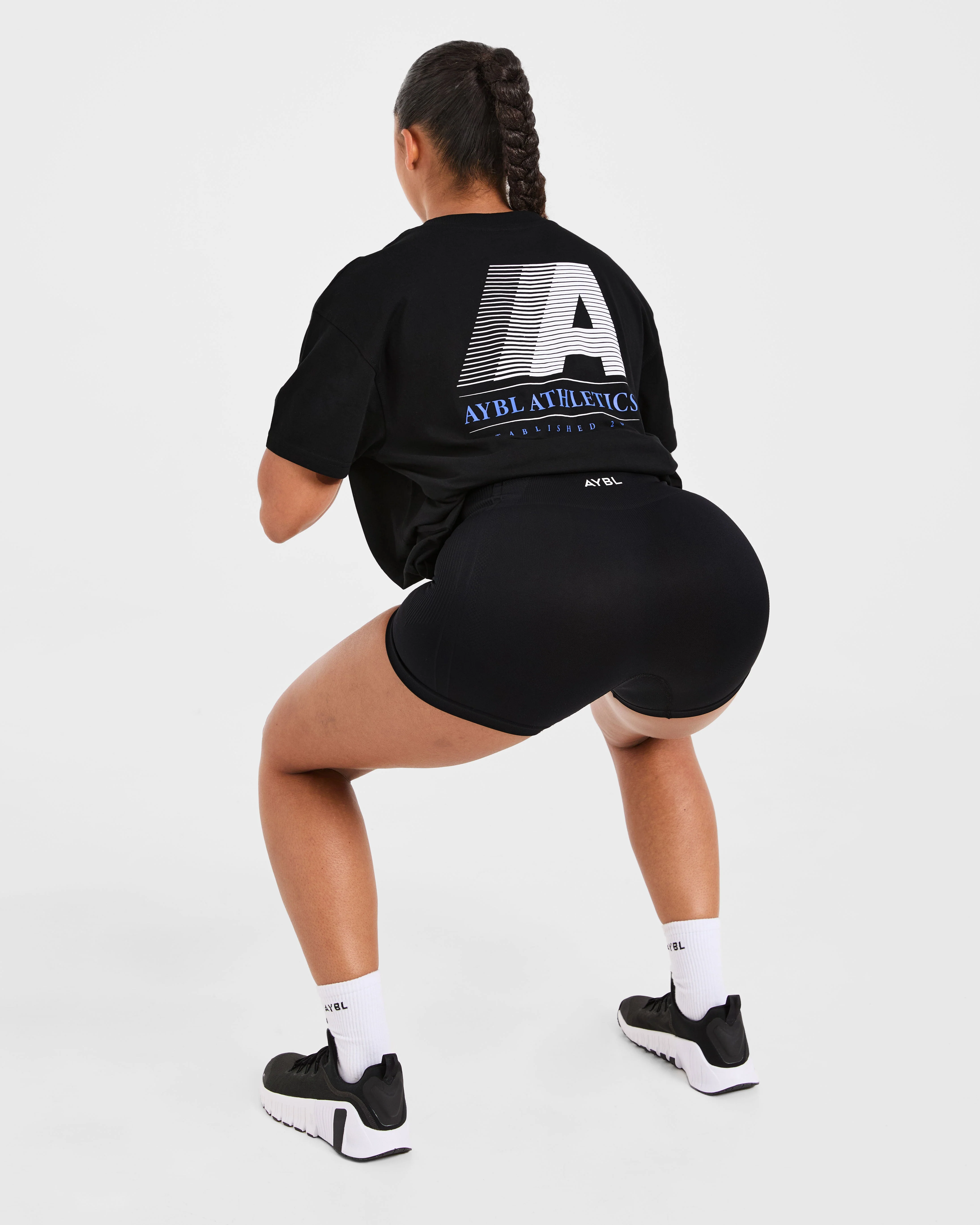 Retro Athletics Oversized T Shirt - Black - Image 8
