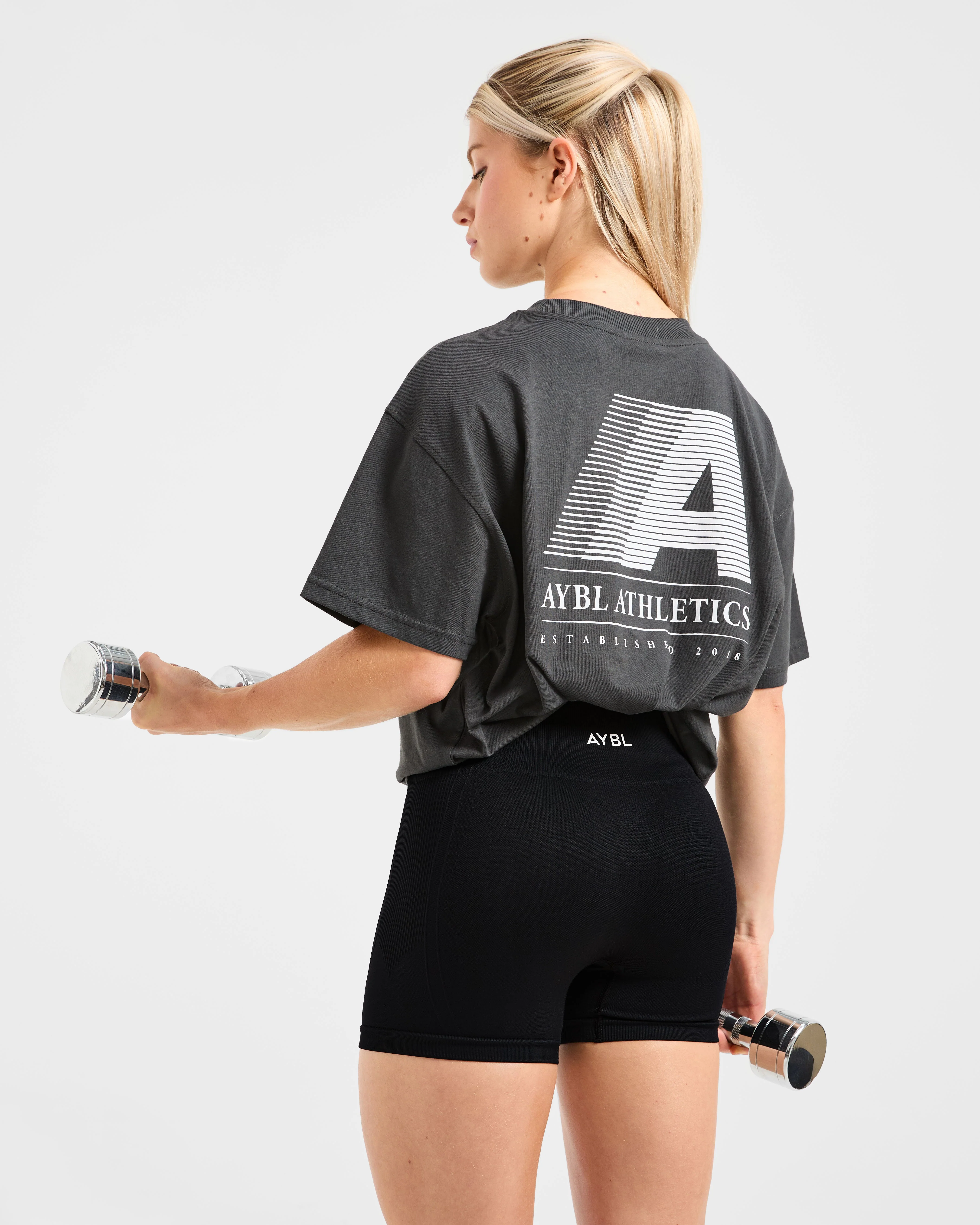 Retro Athletics Oversized T Shirt - Charcoal - Image 8
