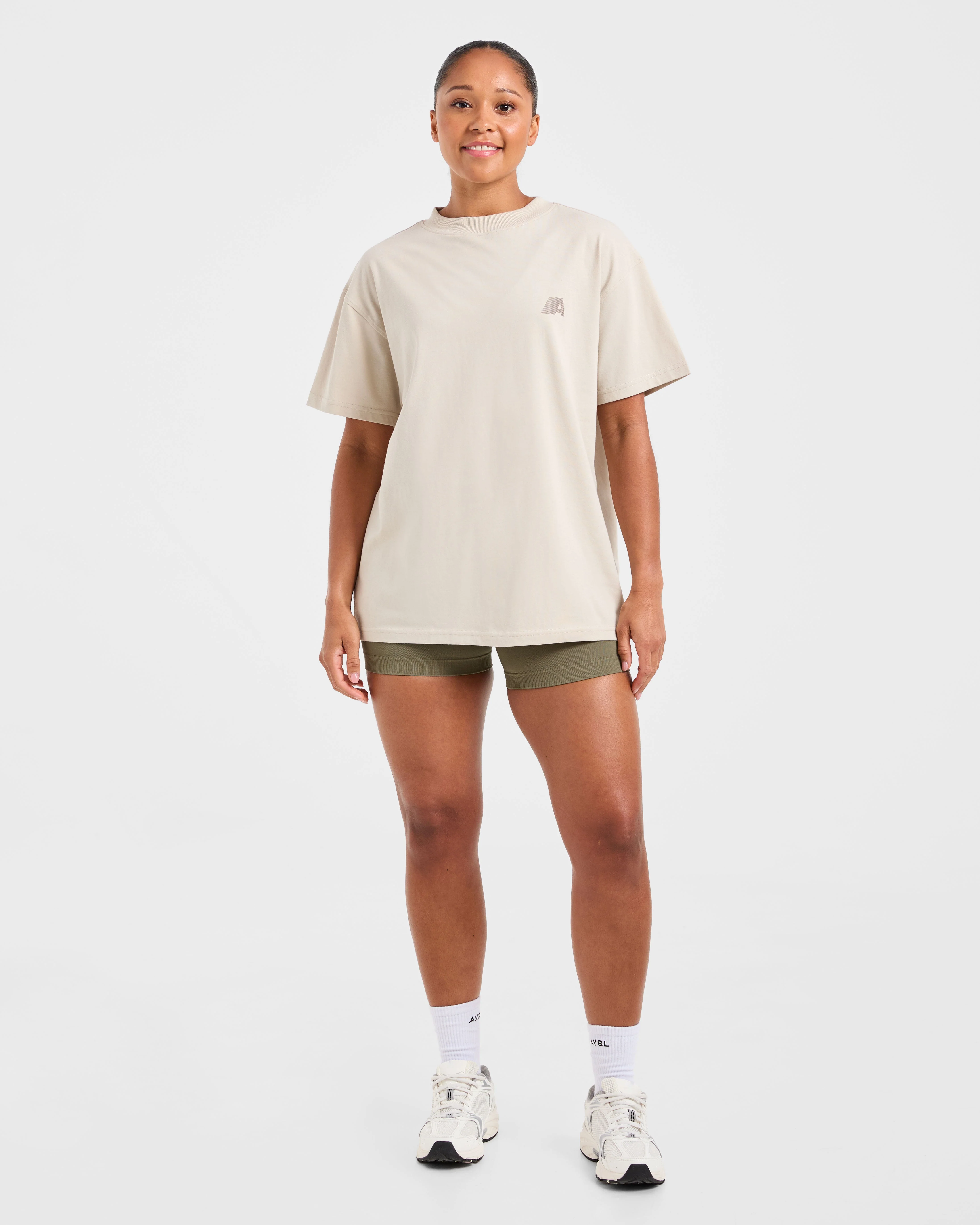 Retro Athletics Oversized T Shirt - Sand - Image 3