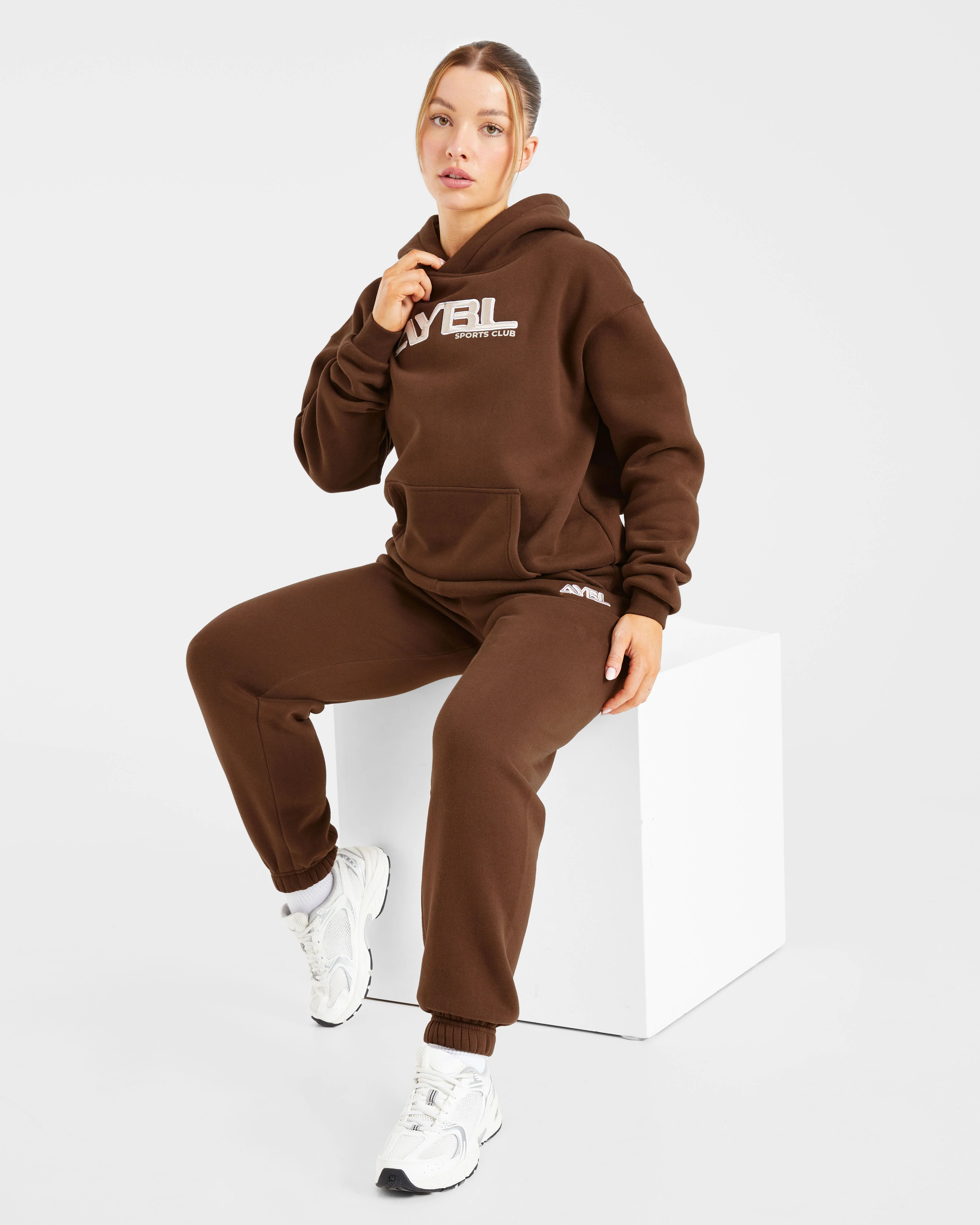 Retro Embroidered Oversized Hoodie - Brown - Image 7