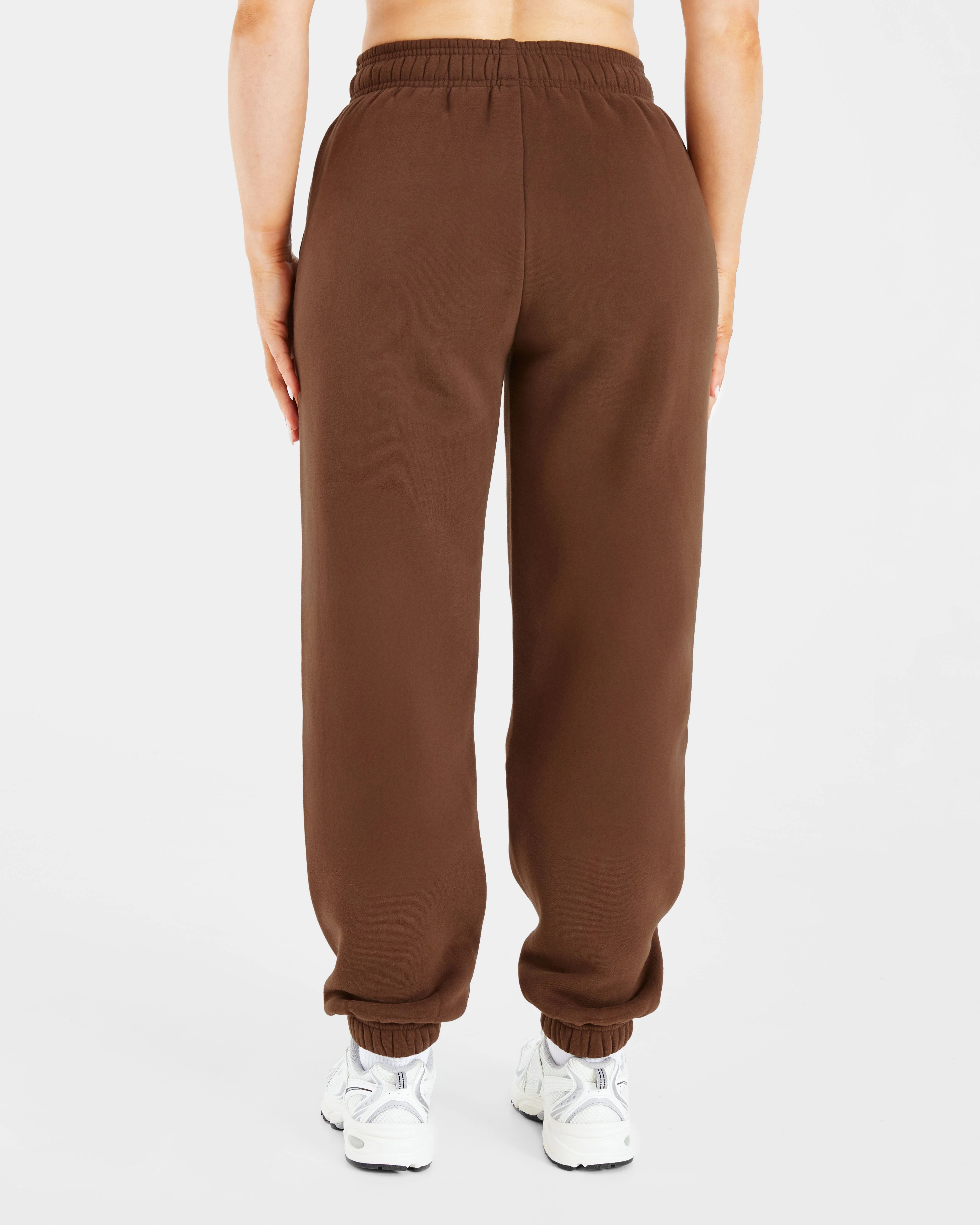 Retro Embroidered Oversized Joggers - Brown - Image 2
