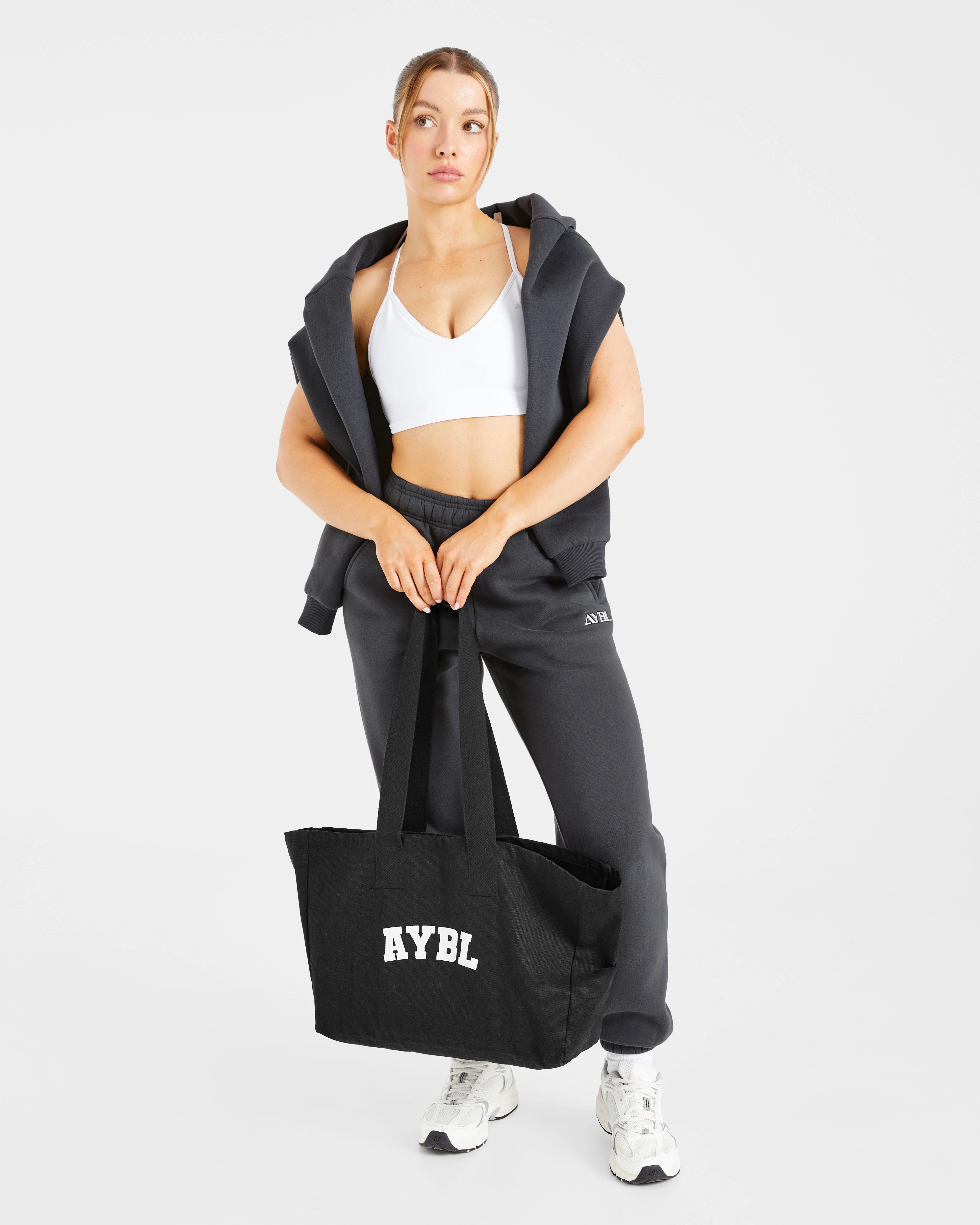 Retro Embroidered Oversized Joggers - Charcoal - Image 8