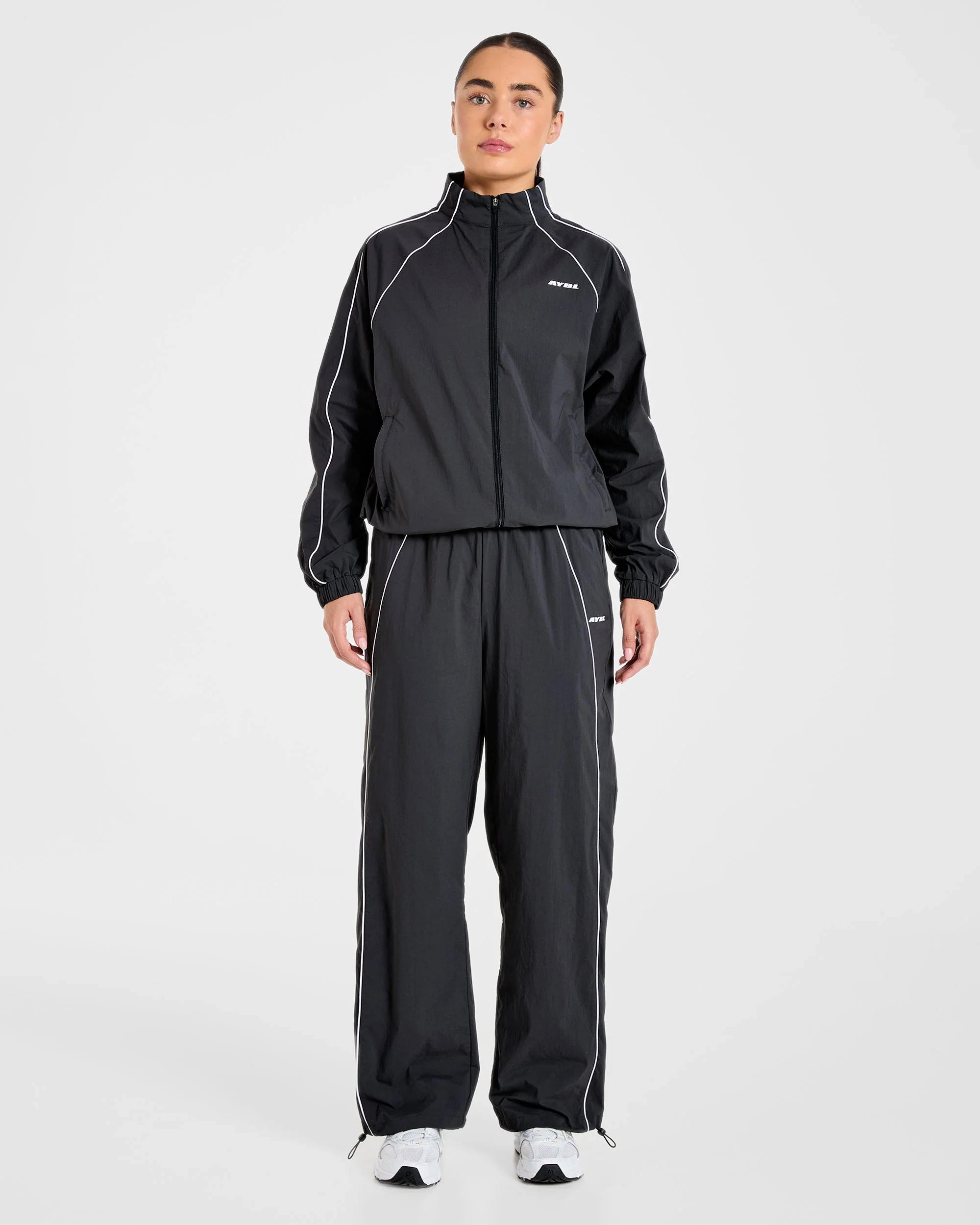 Retro Track Jacket - Black - Image 3