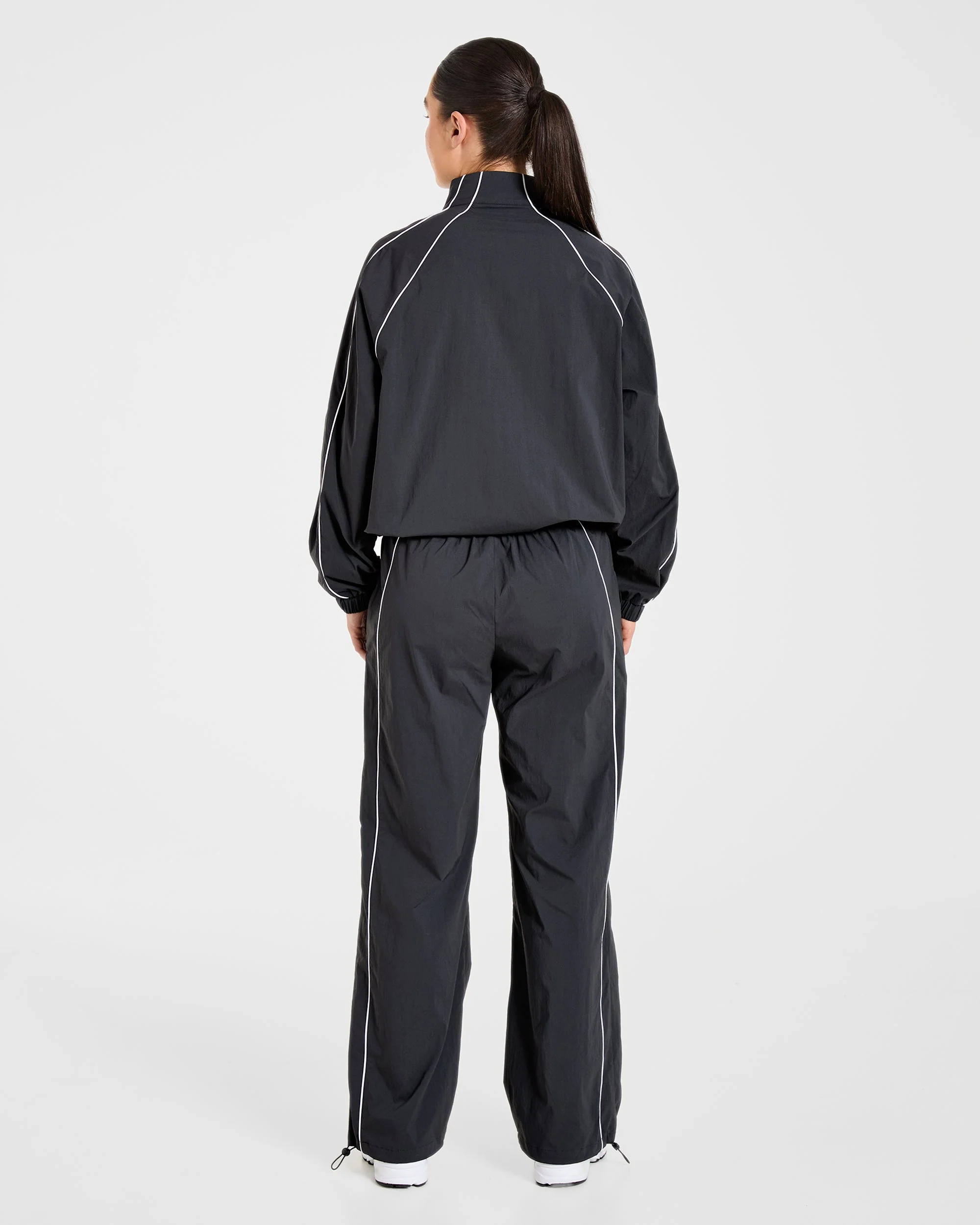 Retro Track Jacket - Black - Image 4