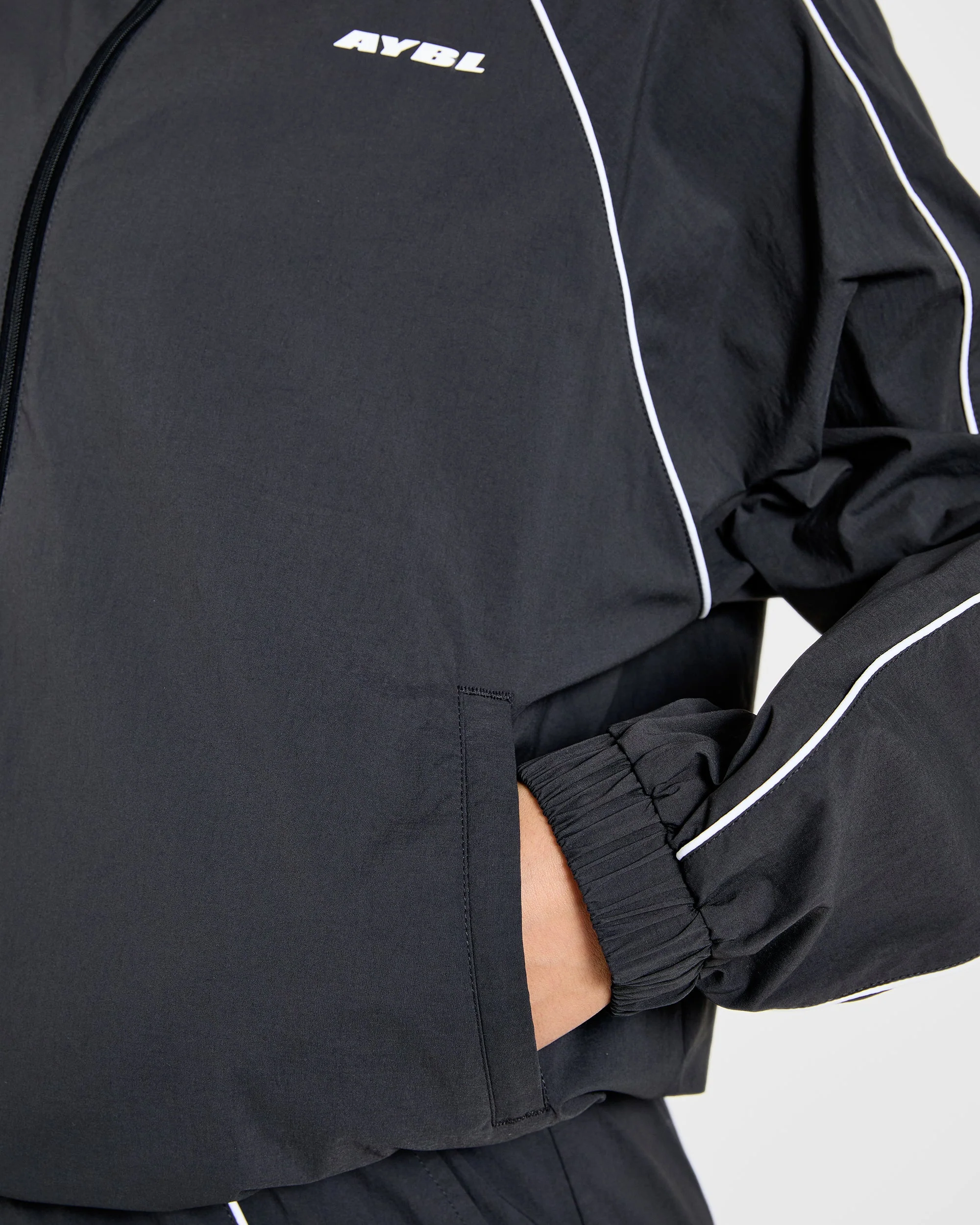 Retro Track Jacket - Black - Image 5