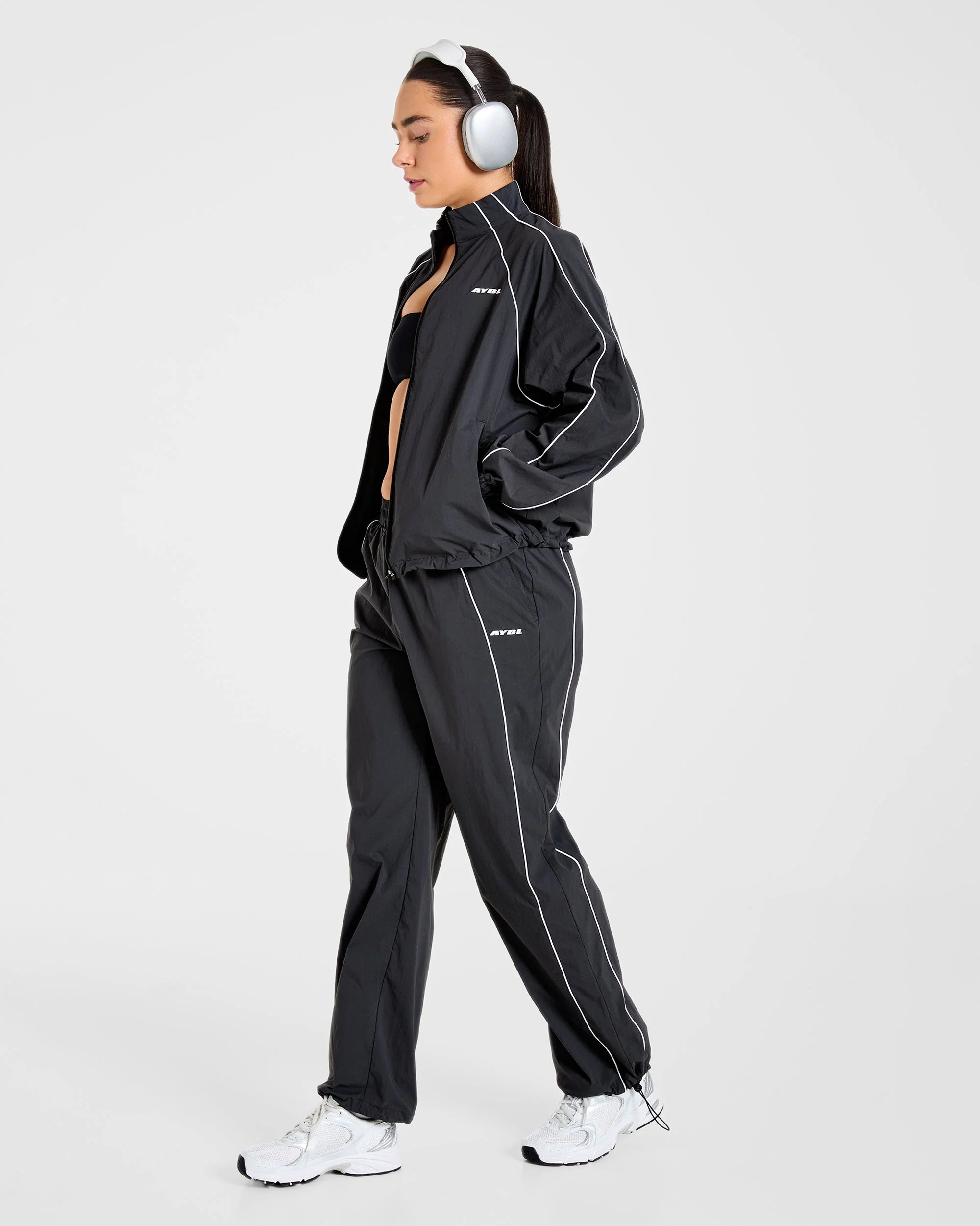 Retro Track Jacket - Black - Image 8