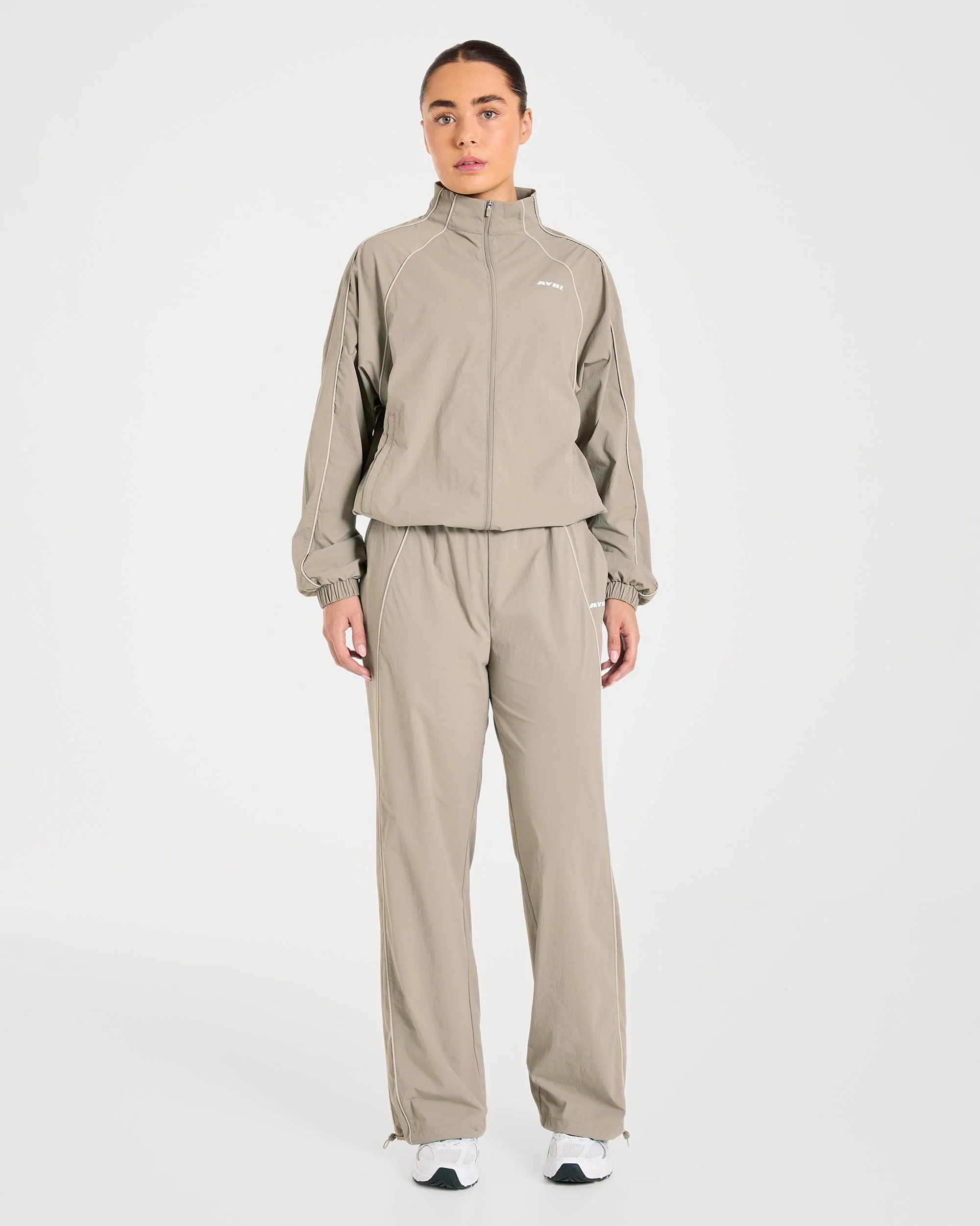 Retro Track Jacket - Taupe - Image 3
