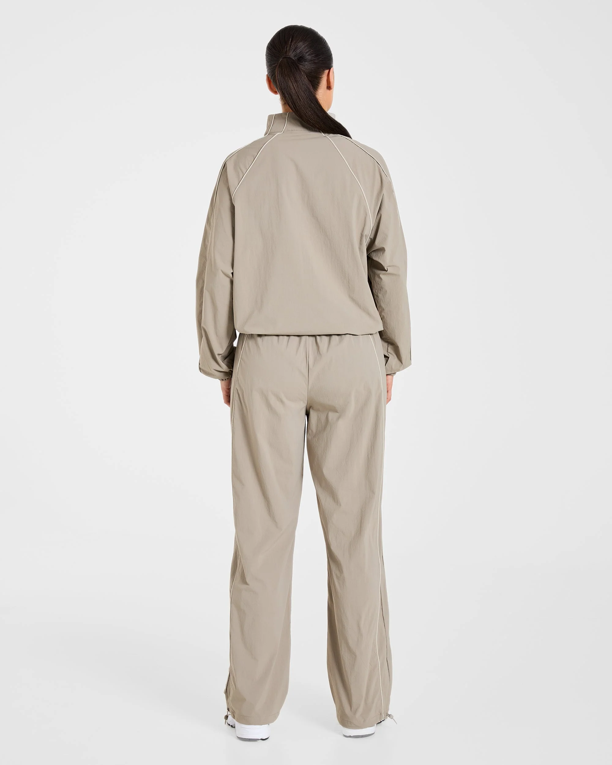 Retro Track Jacket - Taupe - Image 4