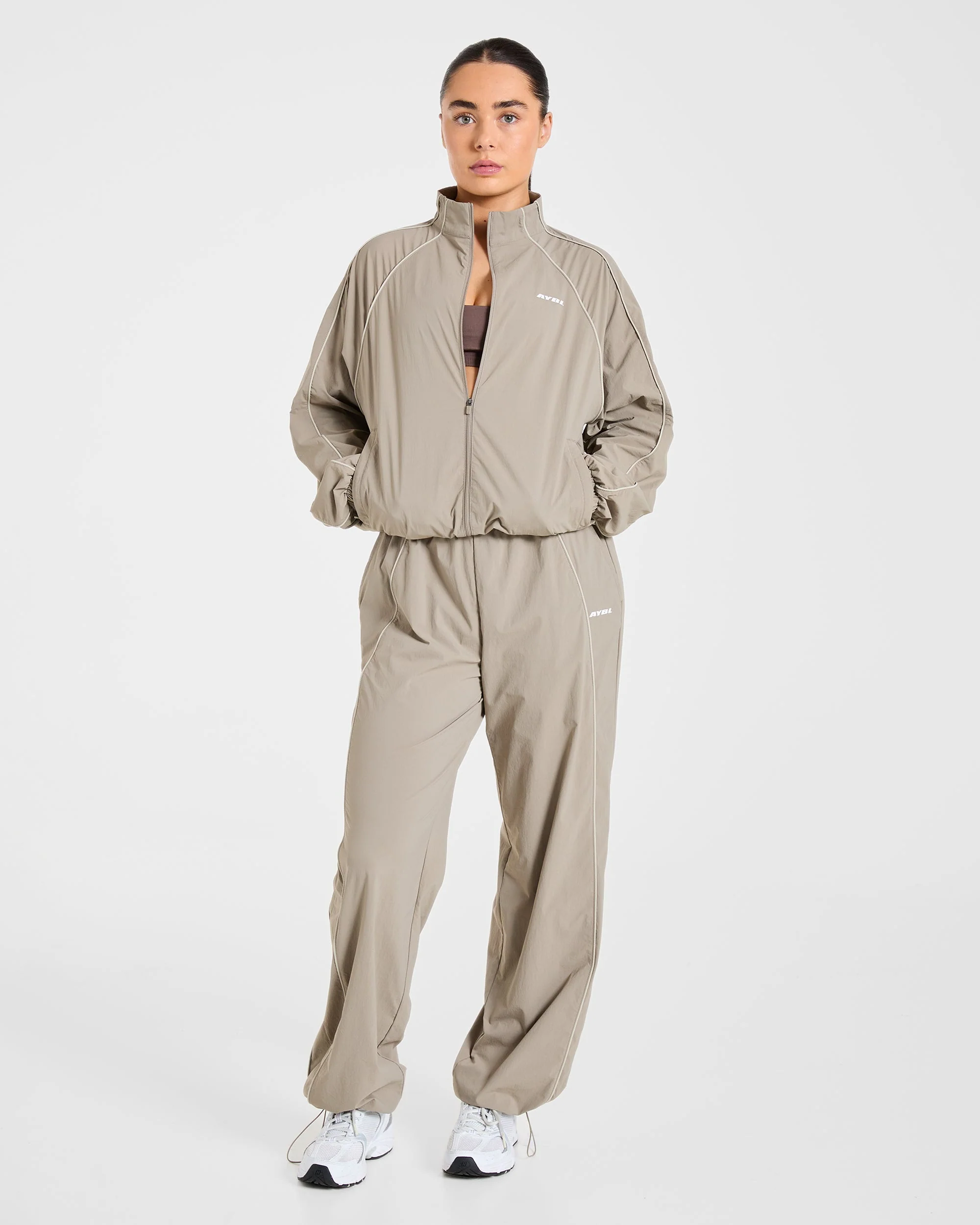Retro Track Joggers - Taupe - Image 4
