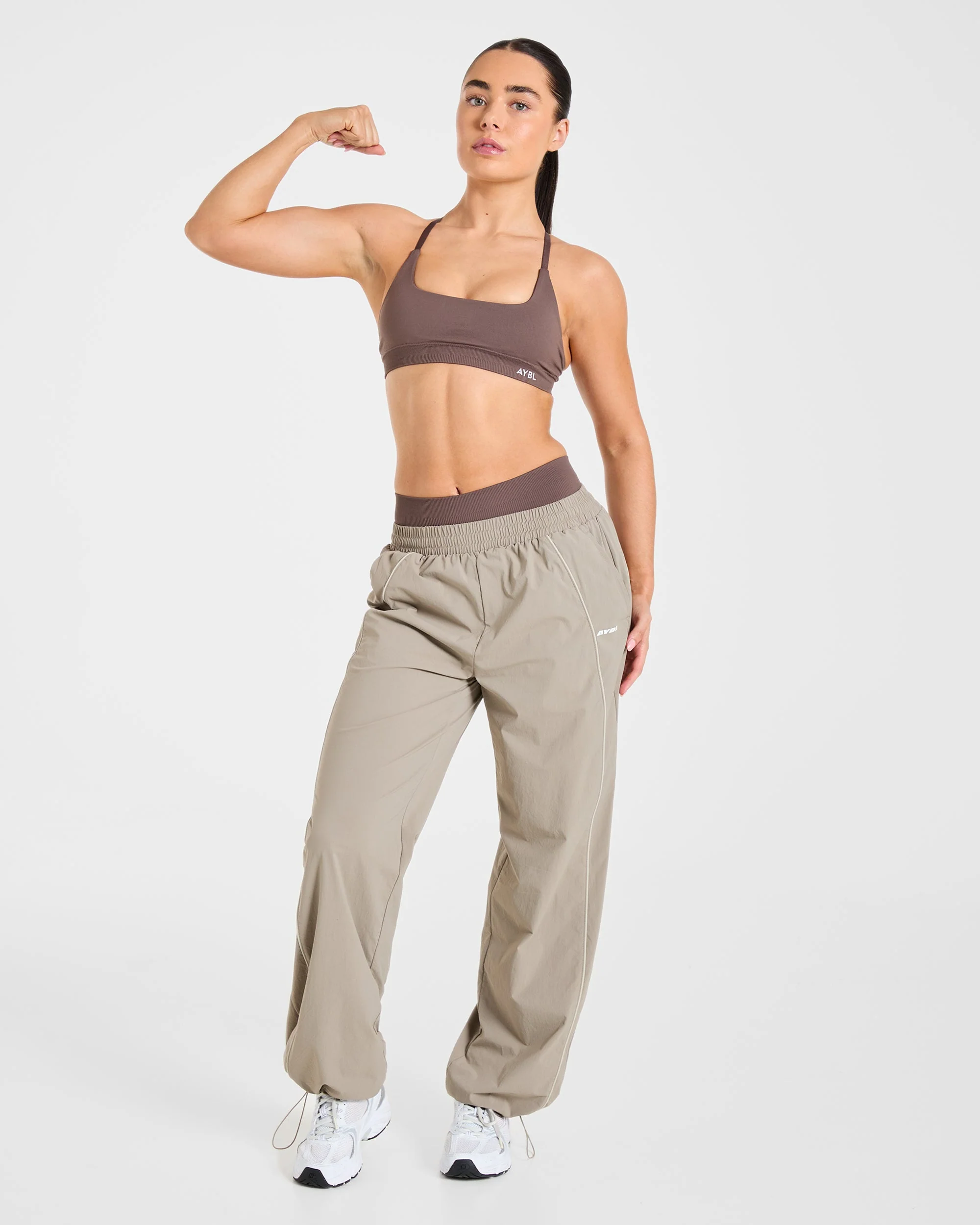 Retro Track Joggers - Taupe - Image 7