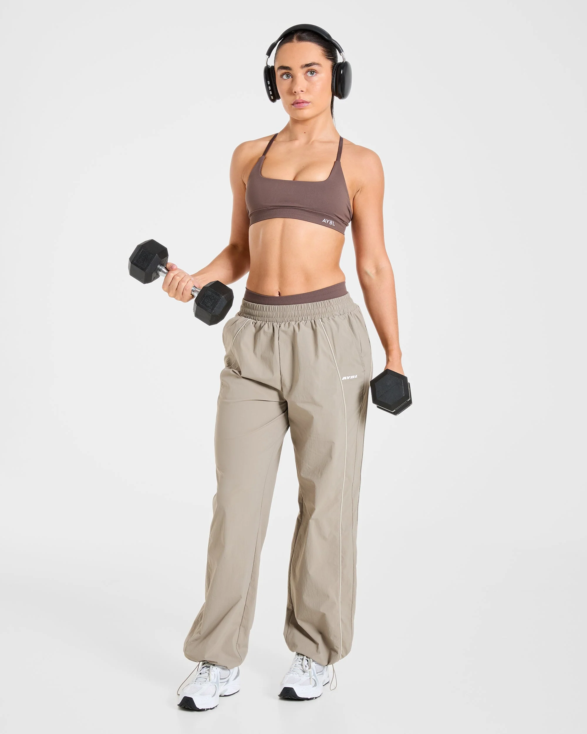 Retro Track Joggers - Taupe - Image 8
