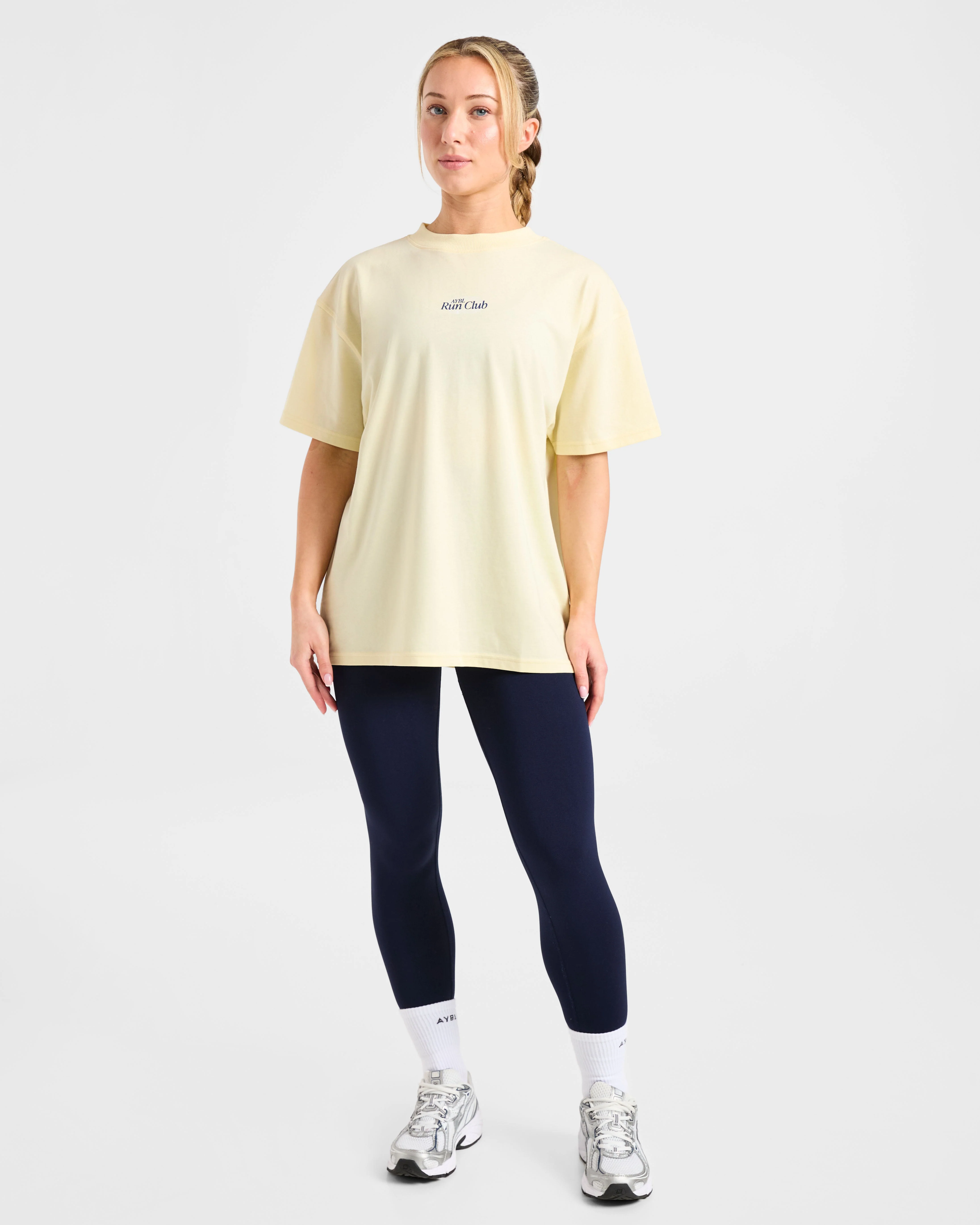 Run Club Oversized T Shirt - Butter Yellow - Image 3