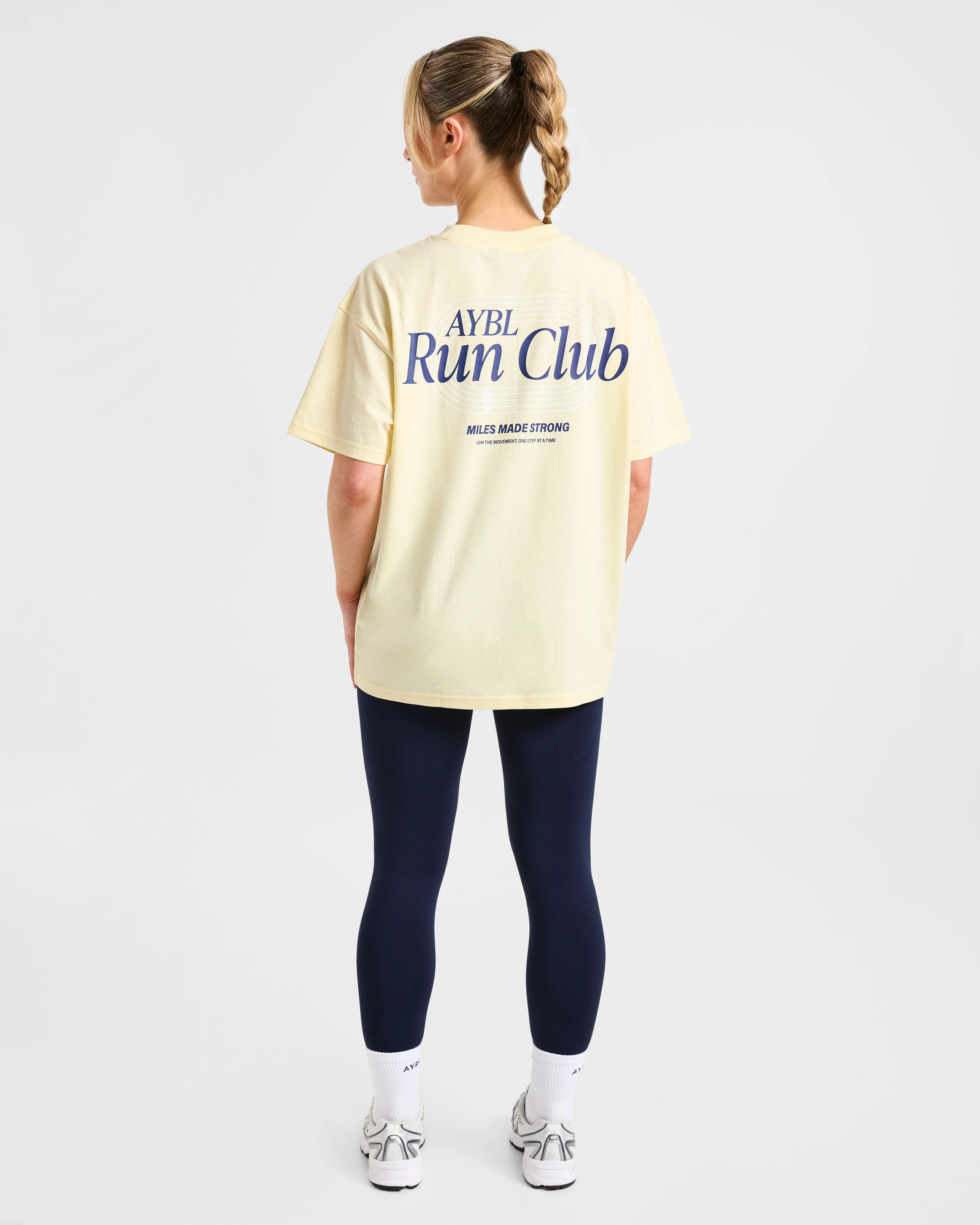 Run Club Oversized T Shirt - Butter Yellow - Image 4