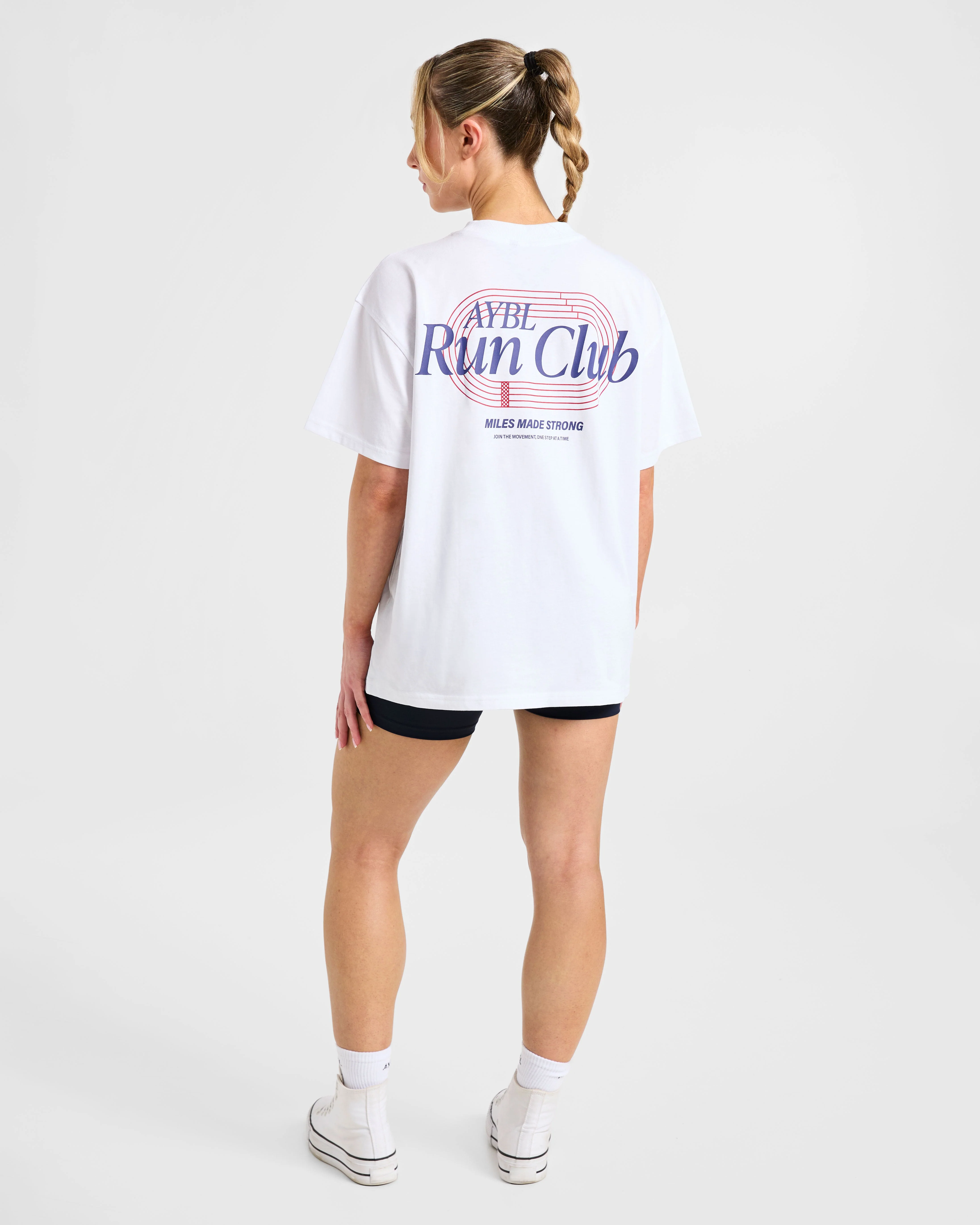 Run Club Oversized T Shirt - White - Image 4
