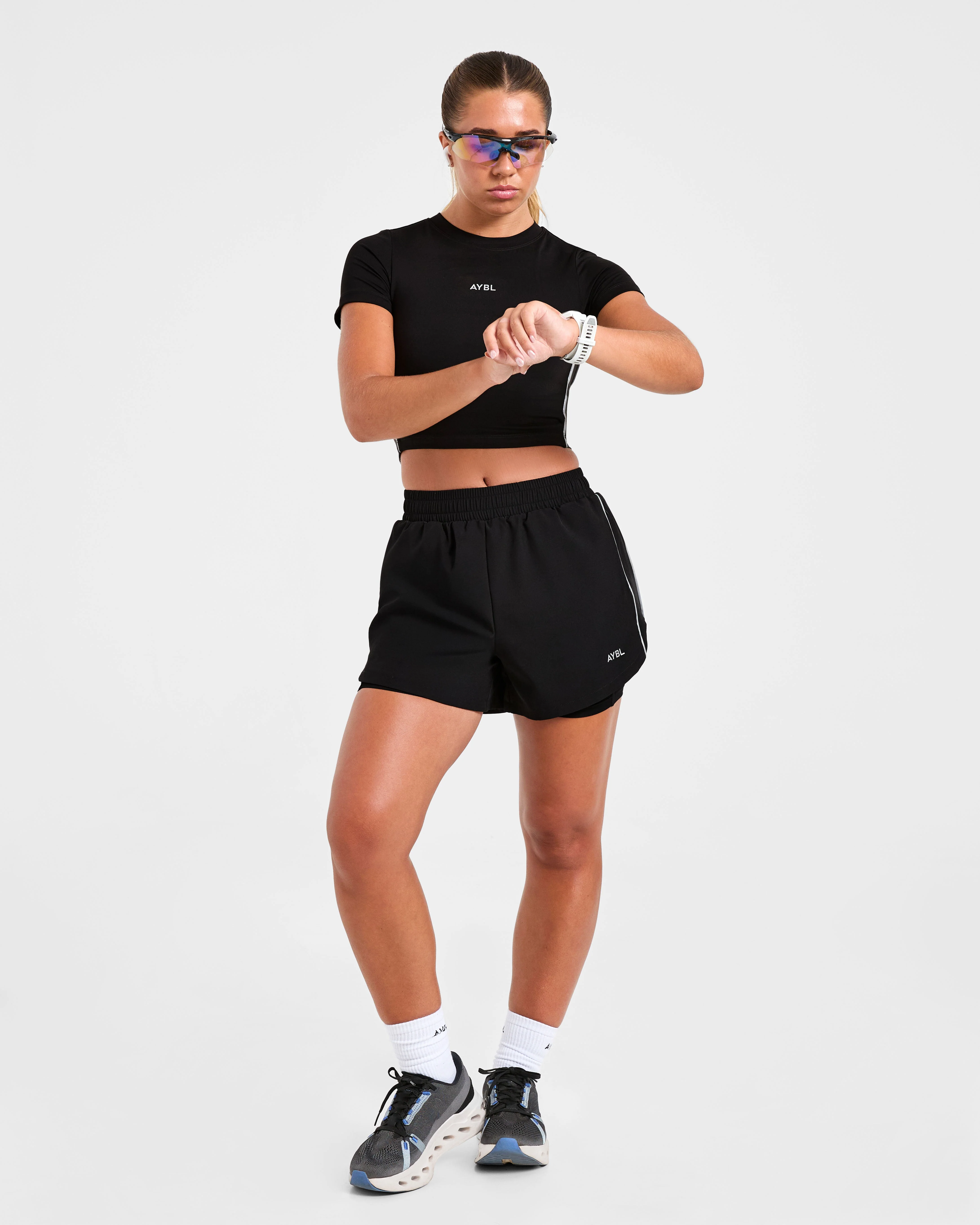 Run 2 in 1 Shorts - Black - Image 7