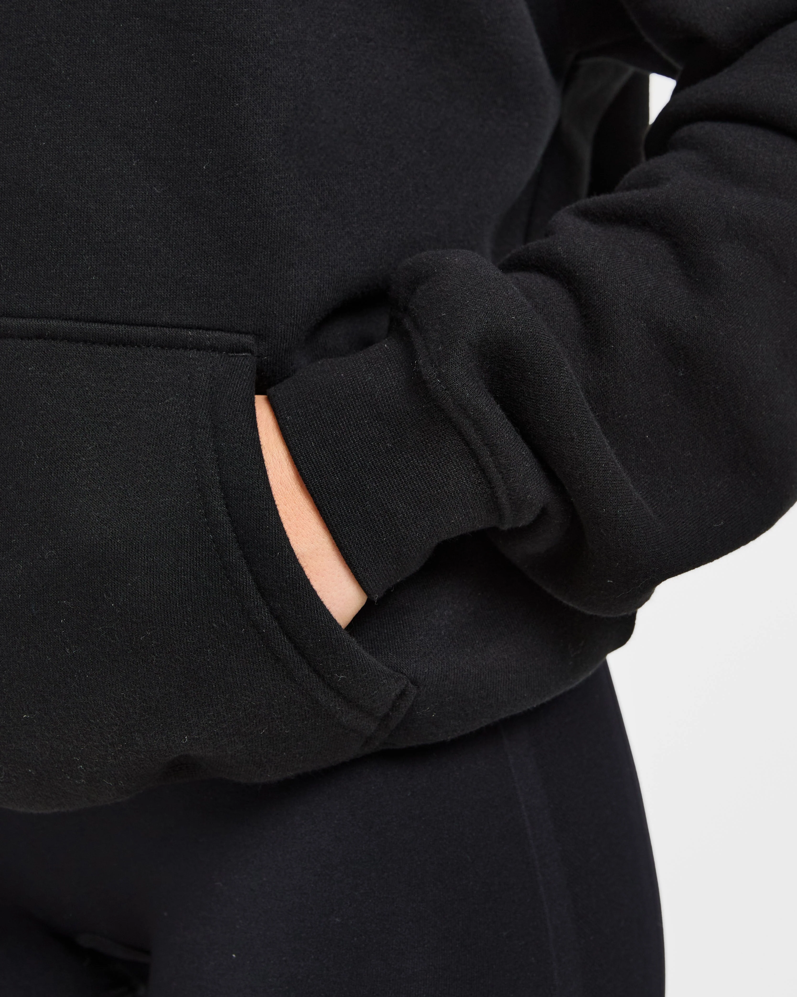 Script Embroidered Oversized Hoodie - Black - Image 6