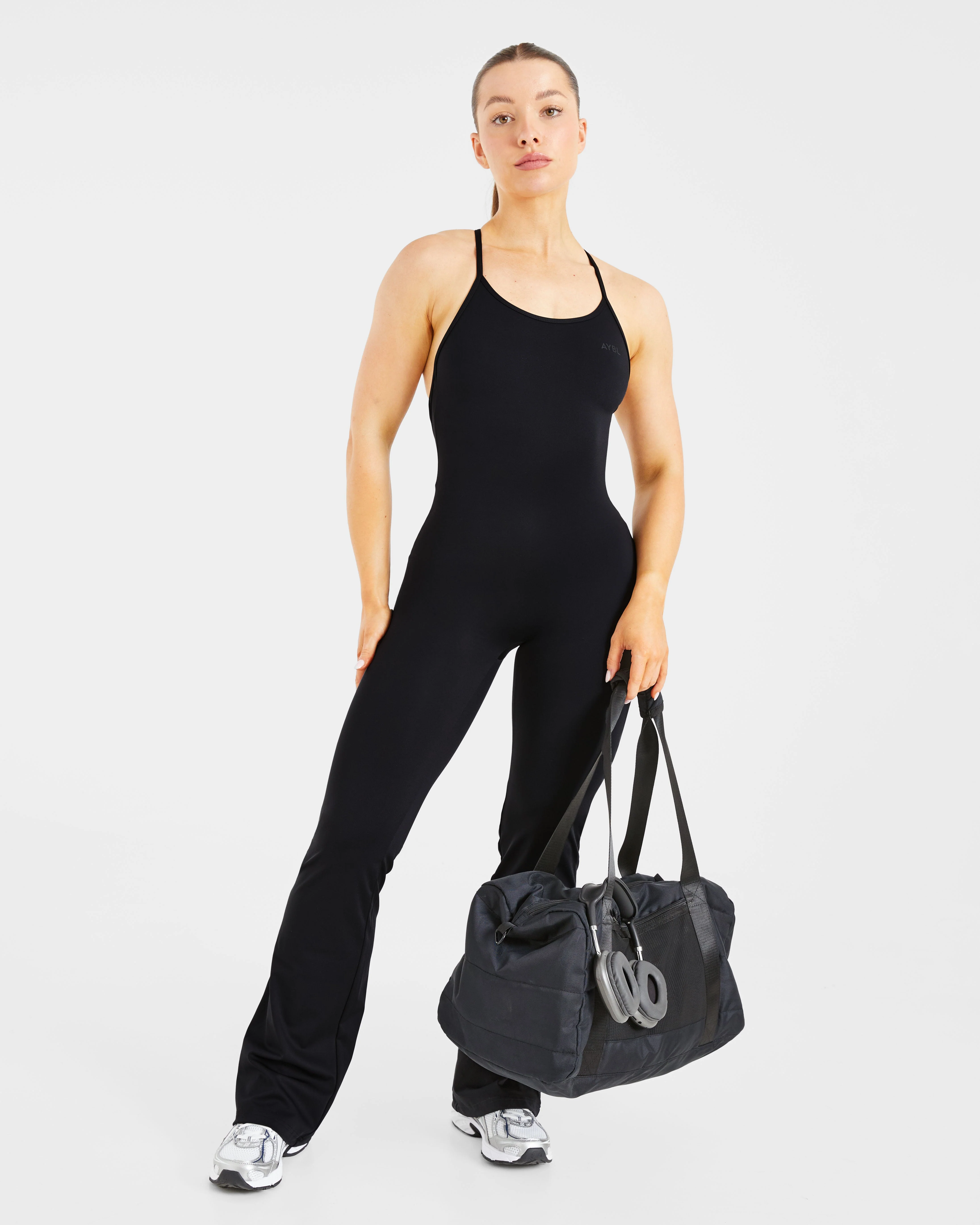 Sculpt Backless Flared All In One - Black - Image 7
