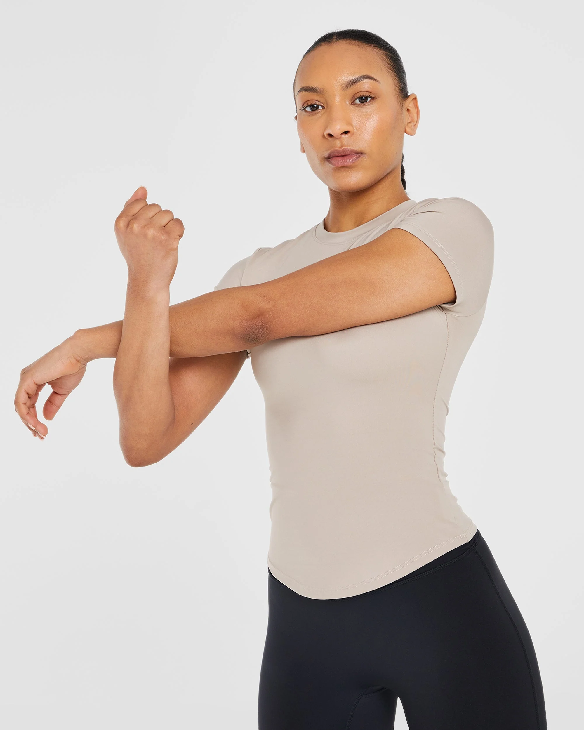 Sculpt T Shirt - Latte - Image 7