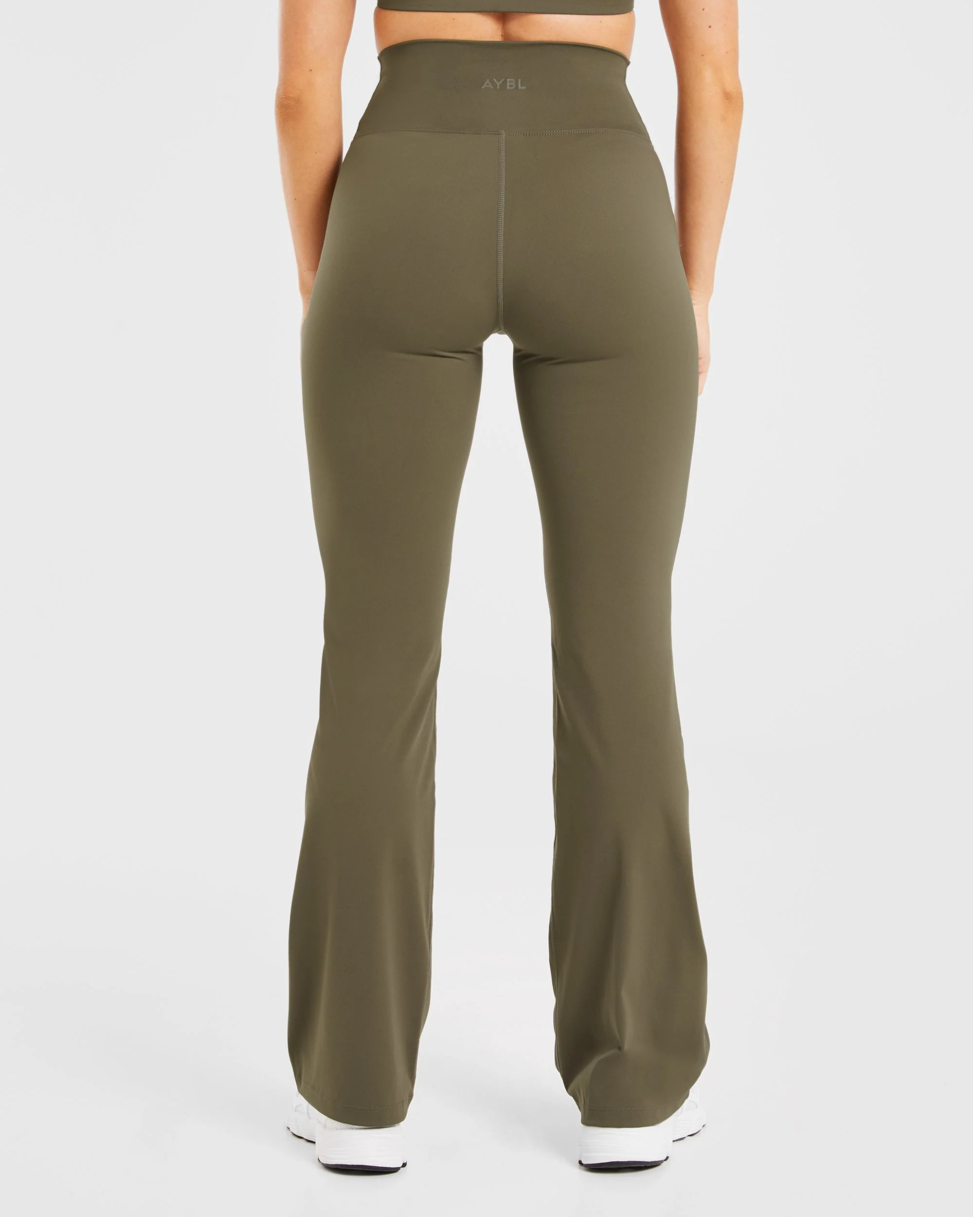 Sculpt Wrap Flared Leggings - Deep Khaki - Image 2