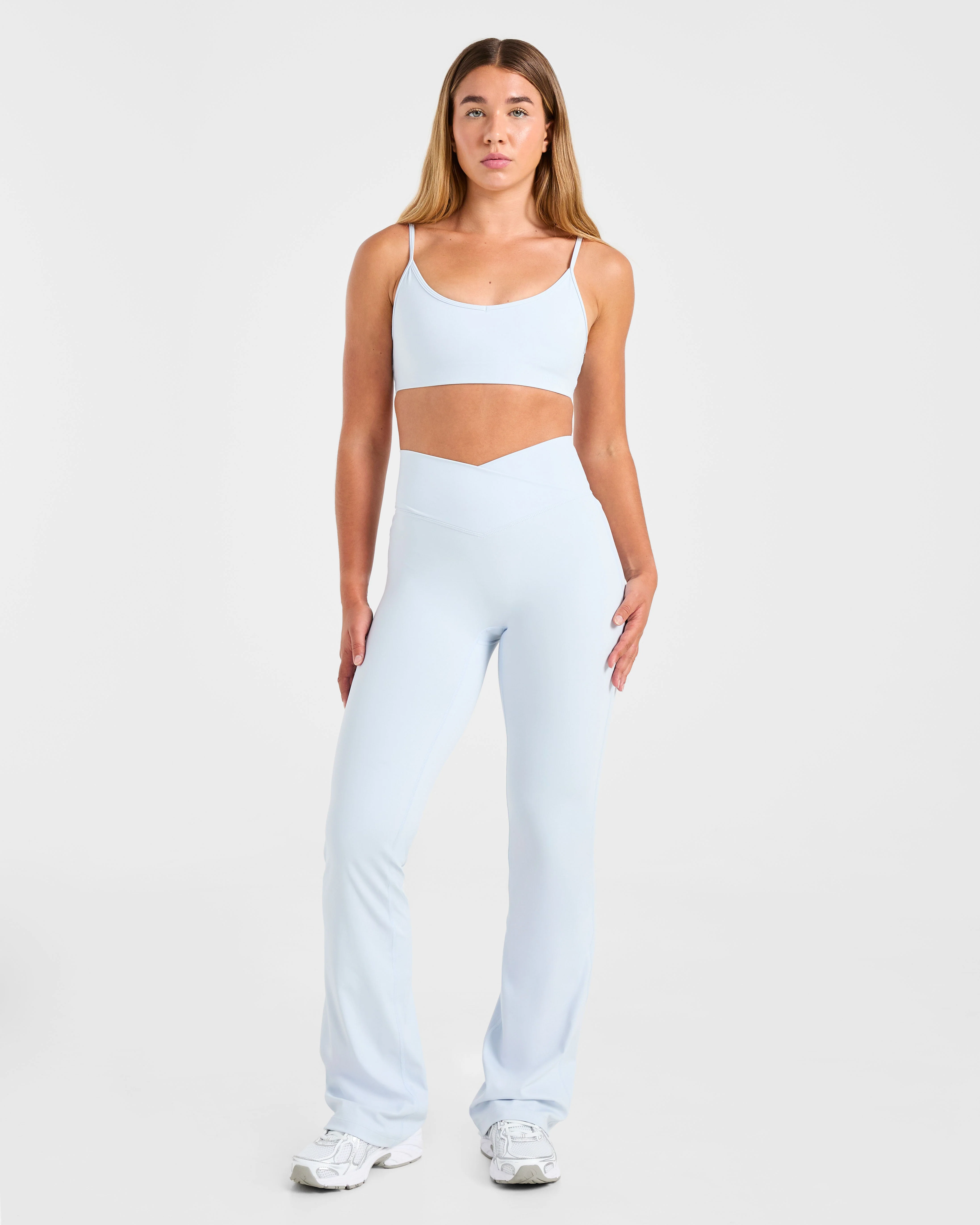 Sculpt Wrap Flared Leggings - Iced Blue - Image 3