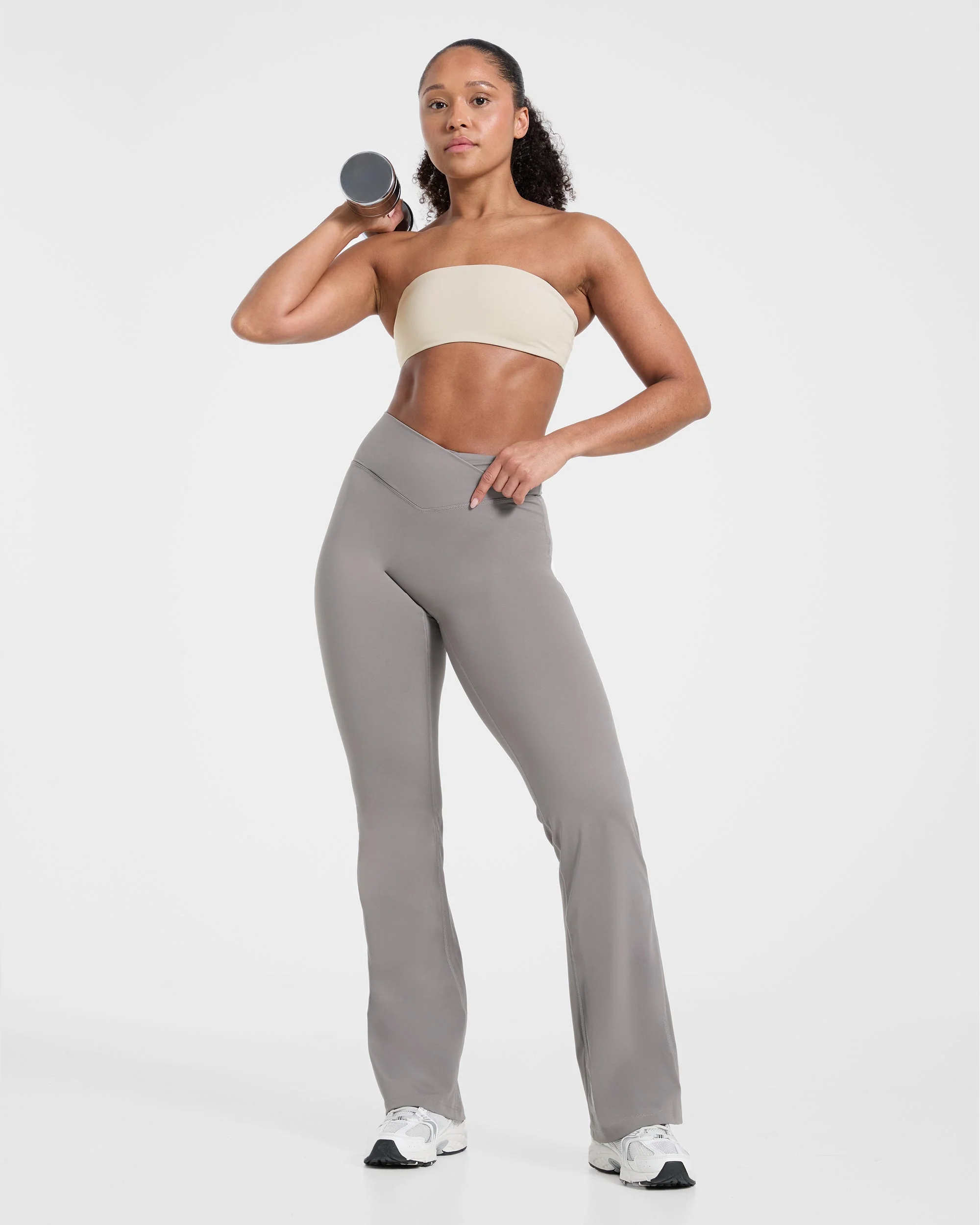 Sculpt Wrap Flared Leggings - Smoke Grey - Image 8