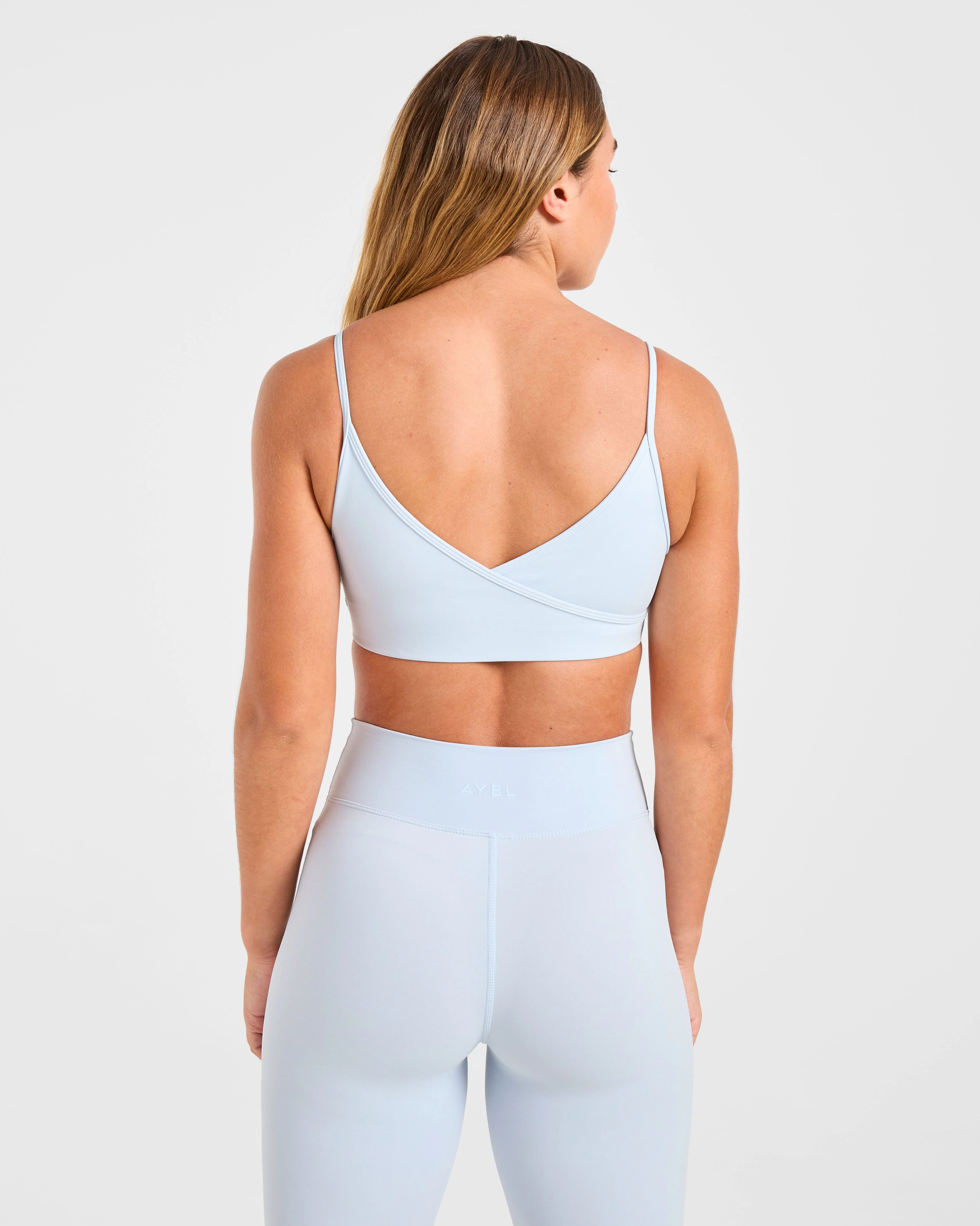 Sculpt Wrap Sports Bra - Iced Blue - Image 2