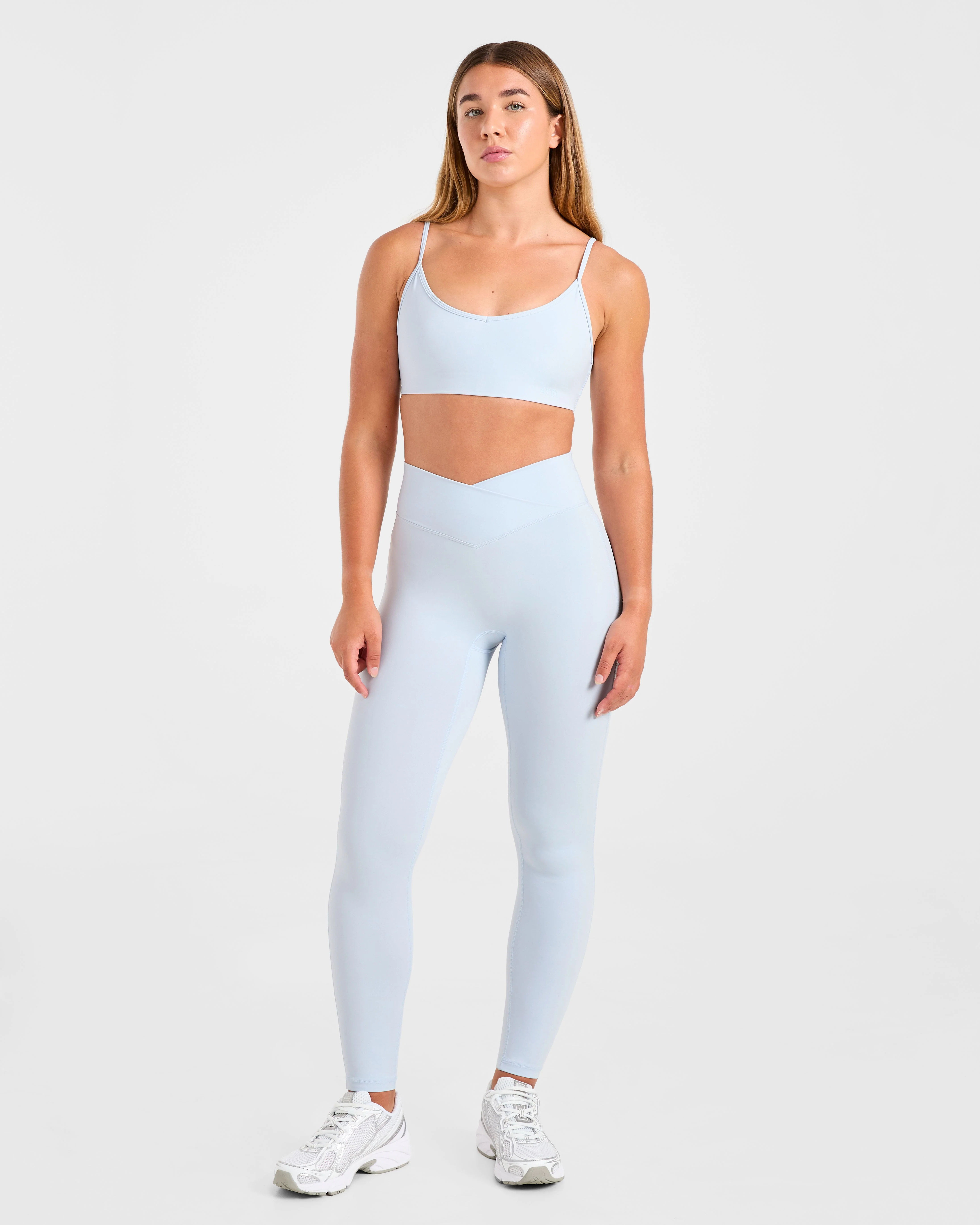 Sculpt Wrap Sports Bra - Iced Blue - Image 3