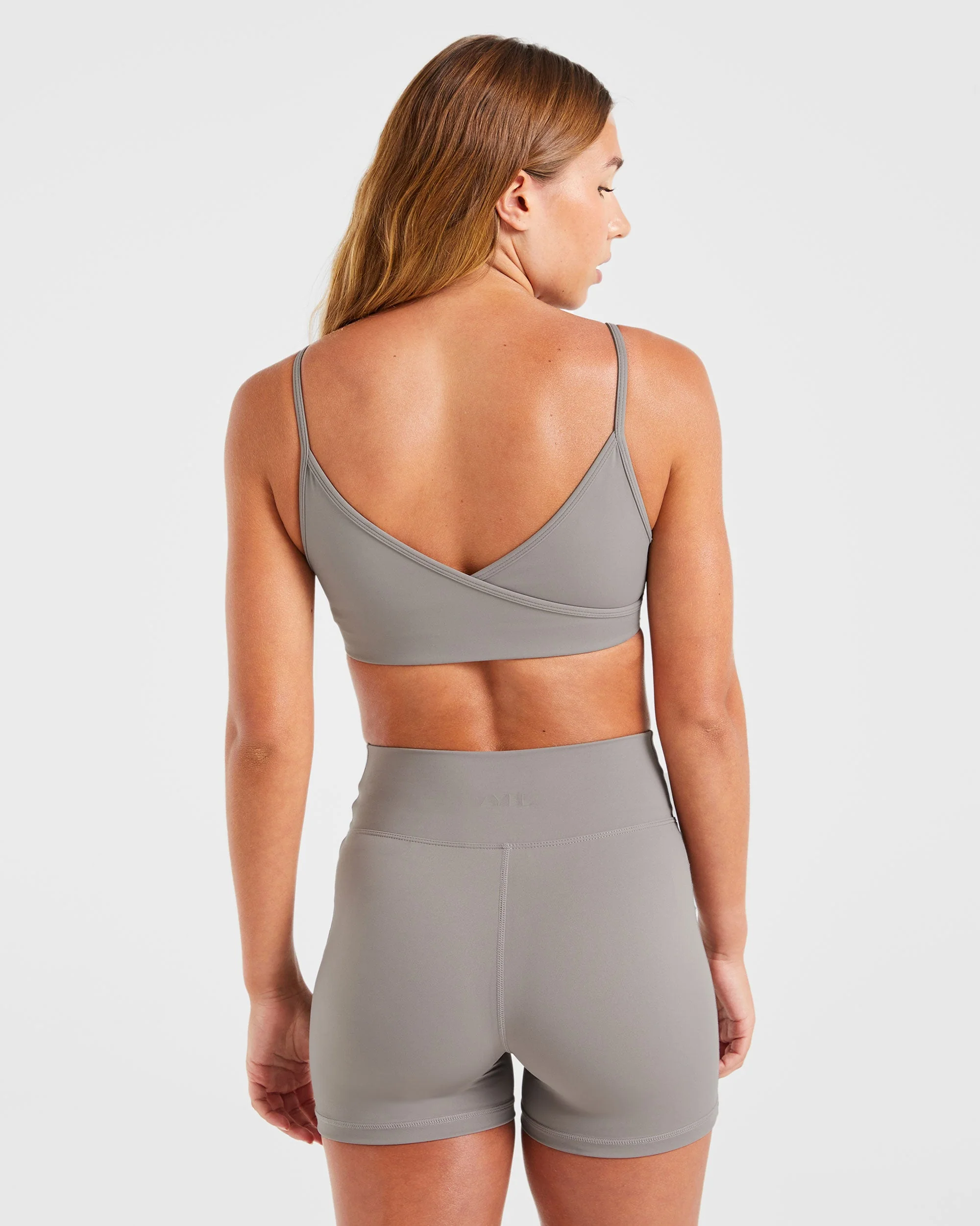 Sculpt Wrap Sports Bra - Smoke Grey - Image 2