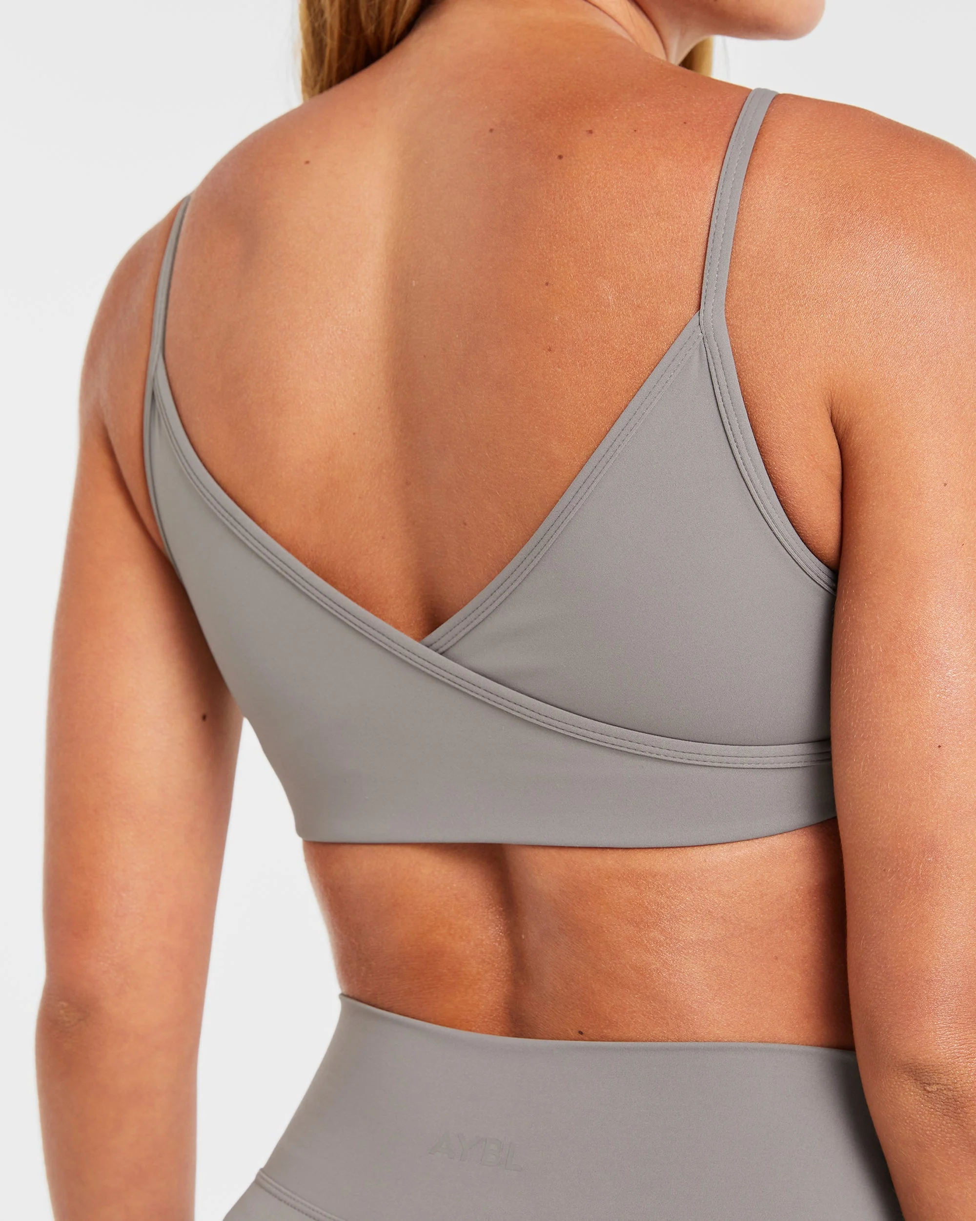 Sculpt Wrap Sports Bra - Smoke Grey - Image 6