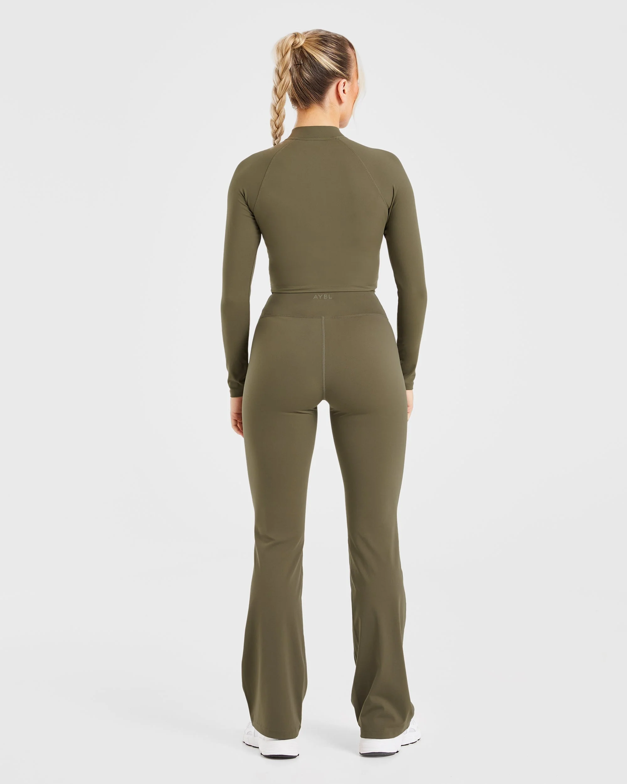 Sculpt Wrap Zip Up Jacket - Deep Khaki - Image 4