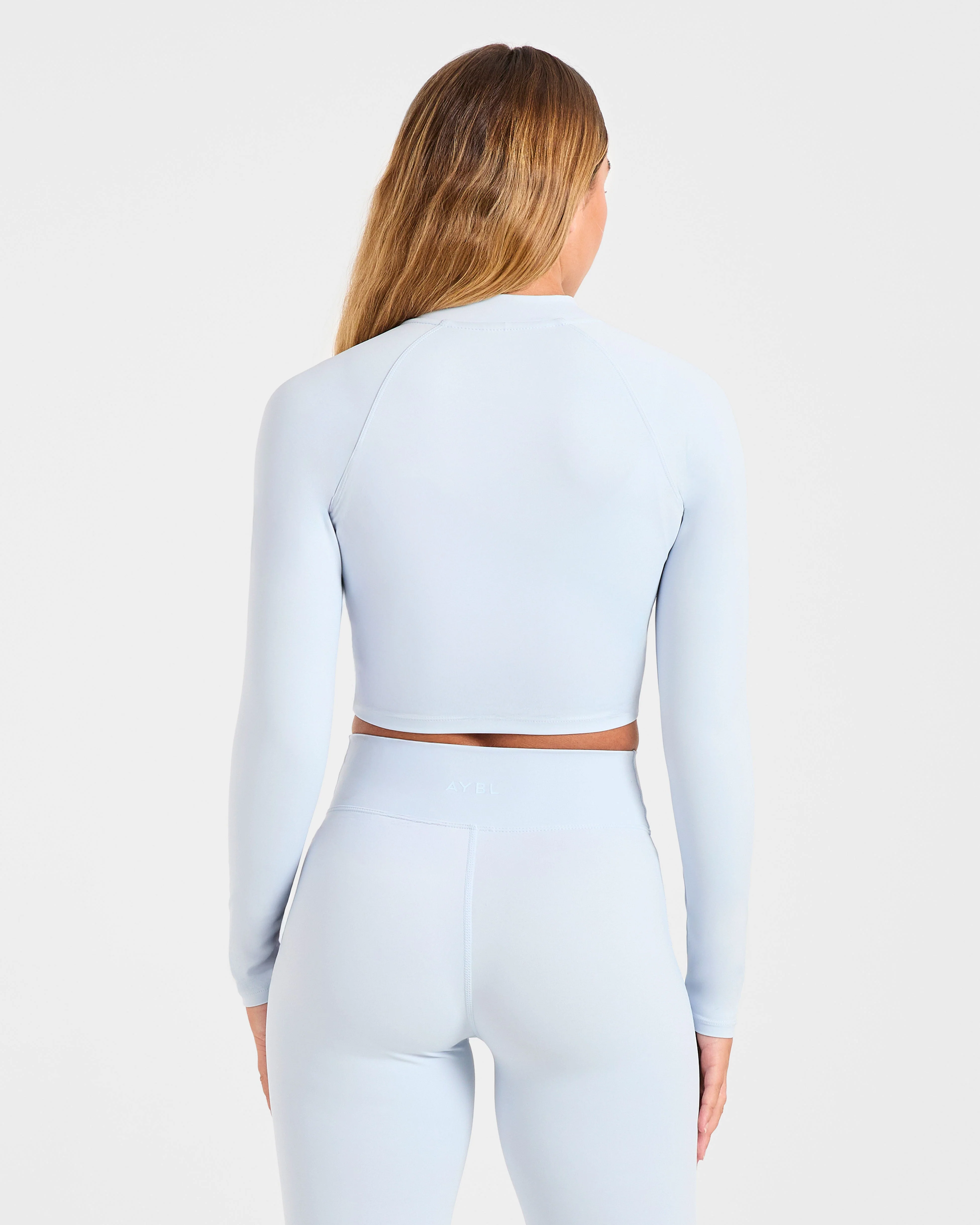 Sculpt Wrap Zip Up Jacket - Iced Blue - Image 2