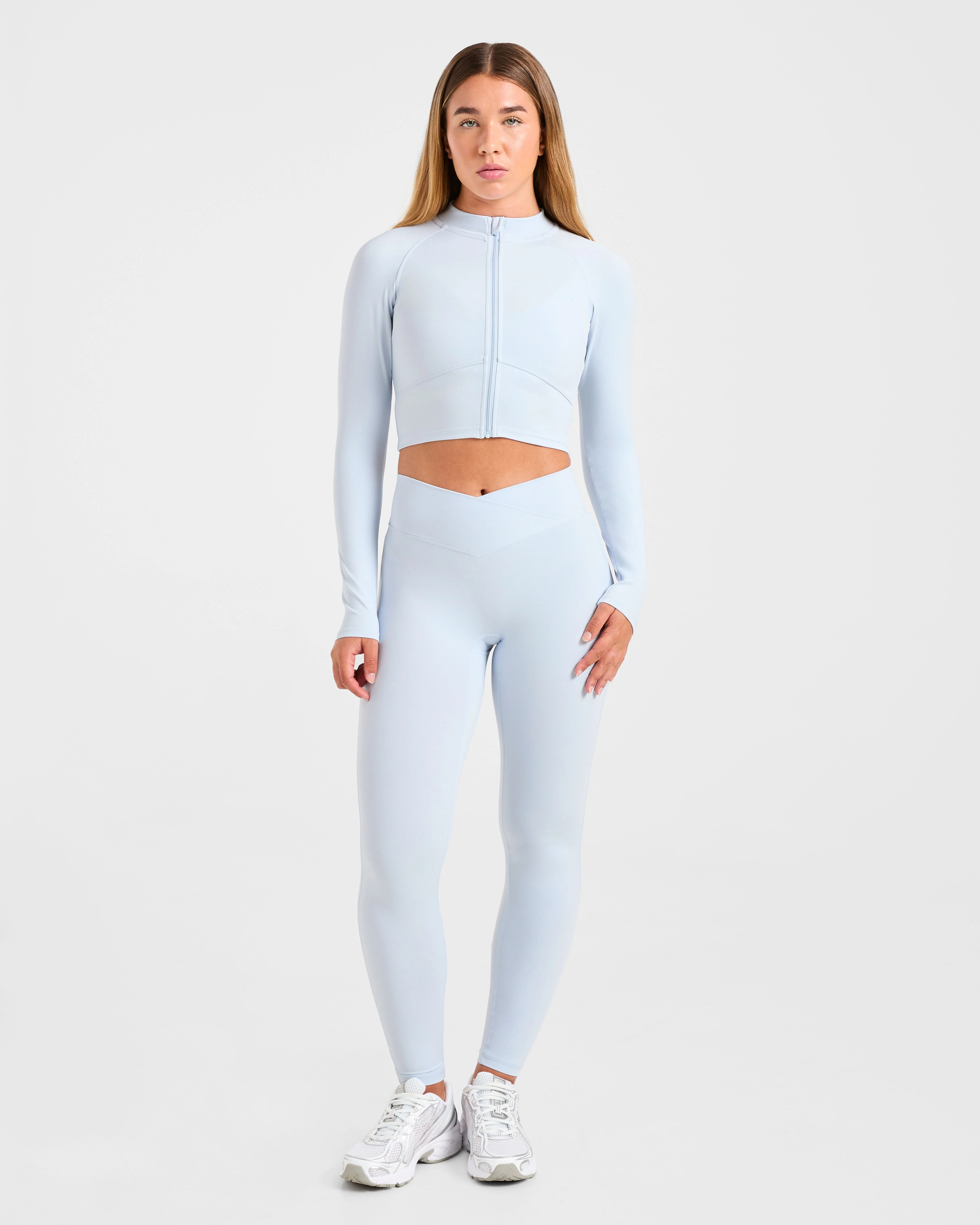 Sculpt Wrap Zip Up Jacket - Iced Blue - Image 3