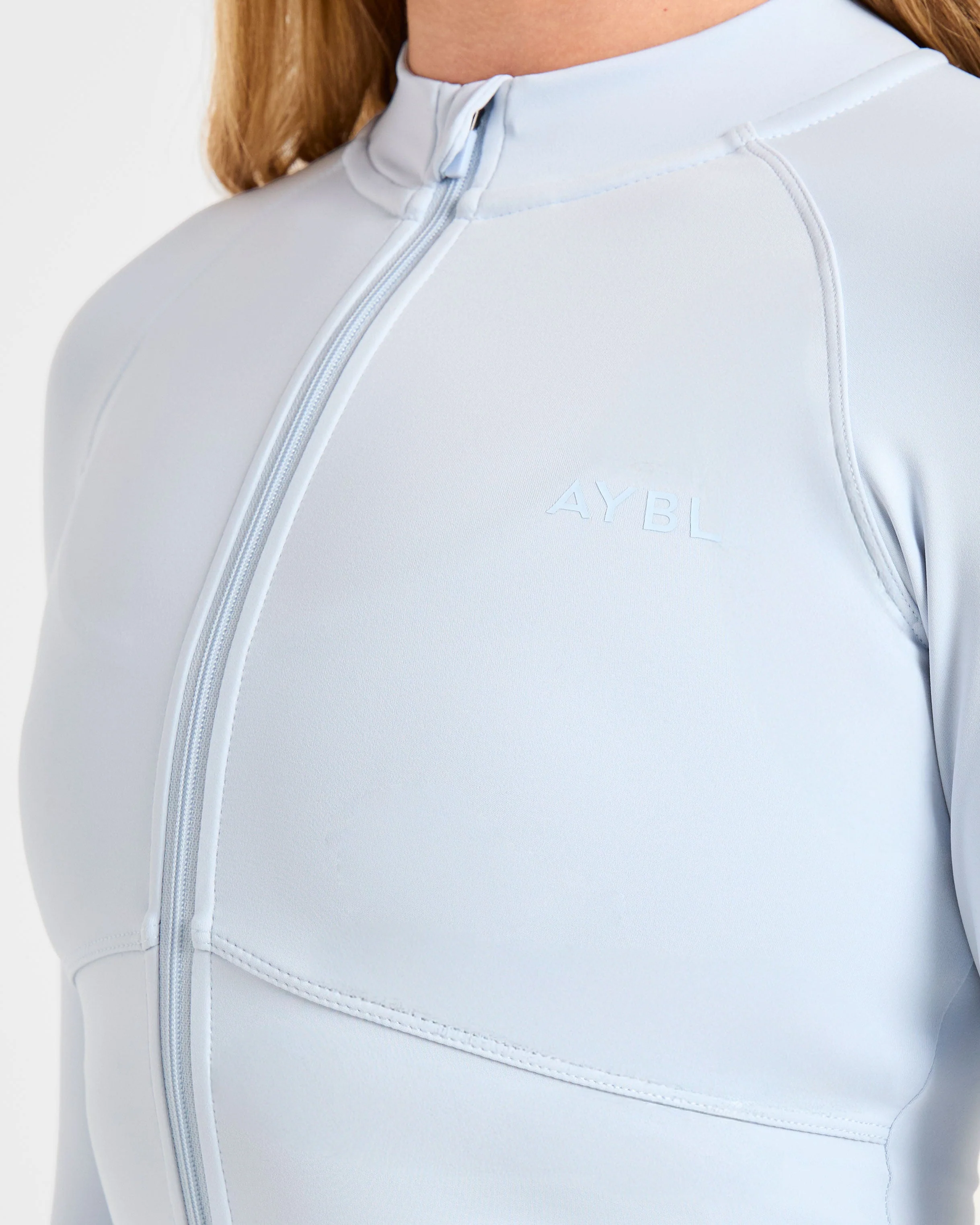 Sculpt Wrap Zip Up Jacket - Iced Blue - Image 5