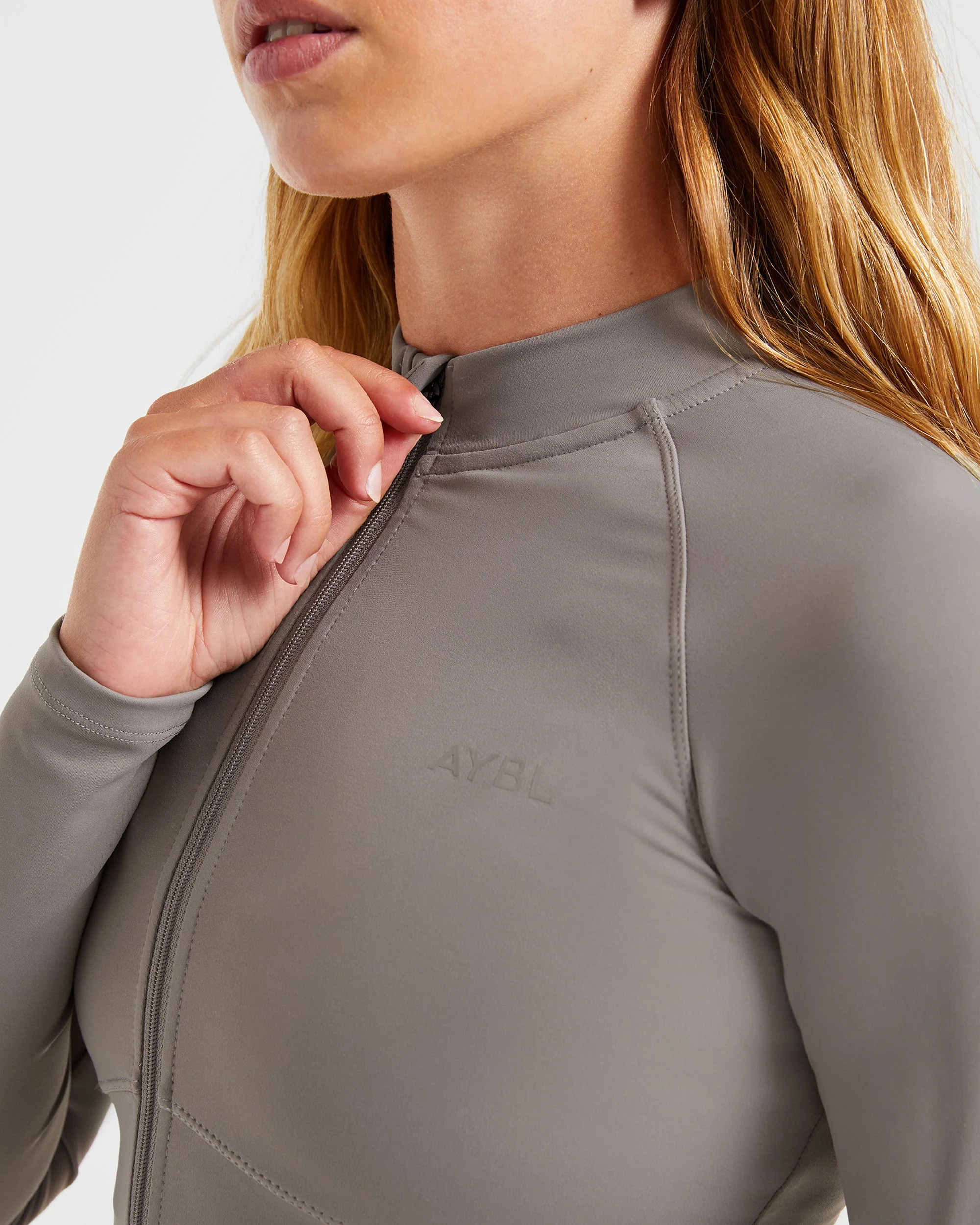 Sculpt Wrap Zip Up Jacket - Smoke Grey - Image 6