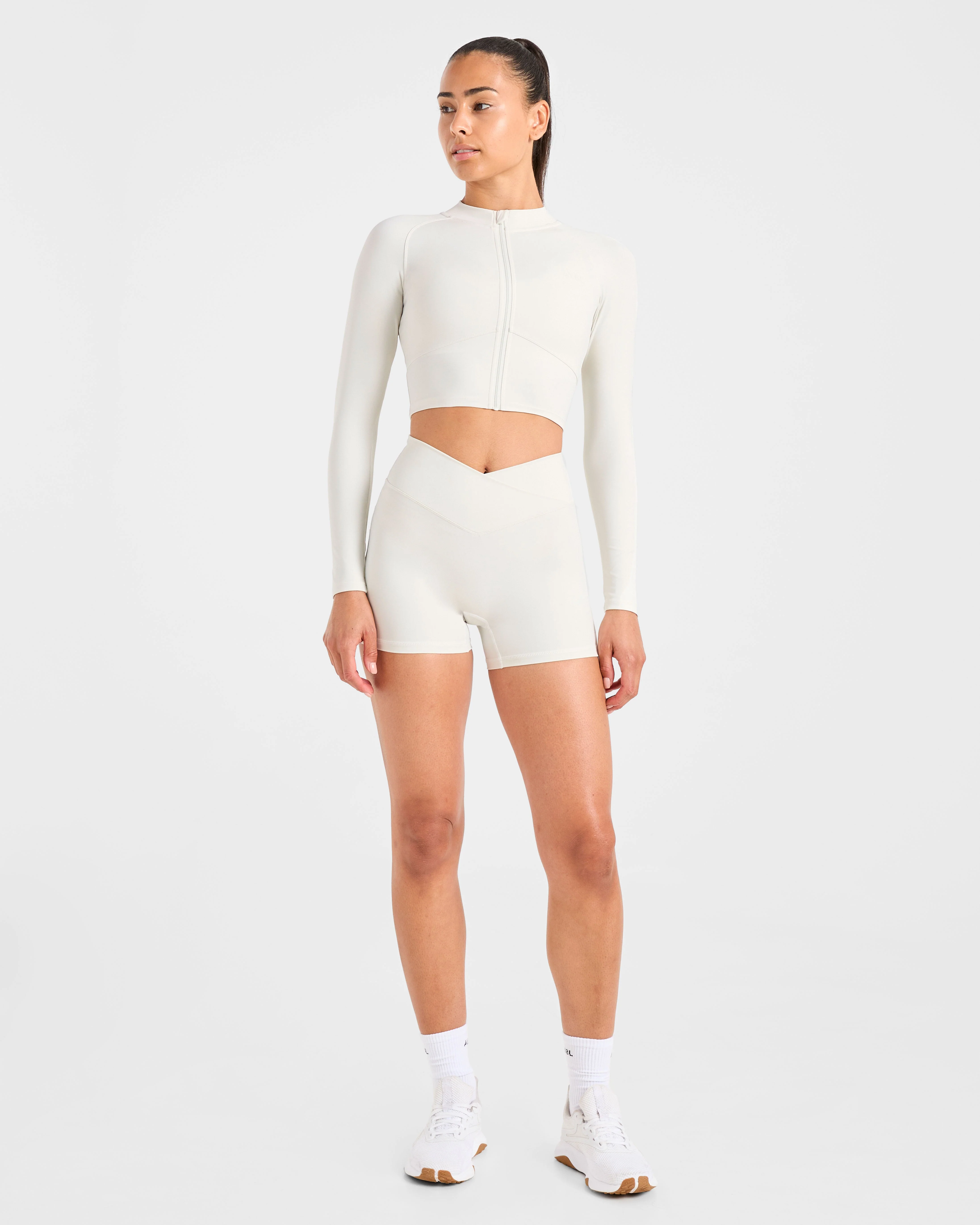 Sculpt Wrap Zip Up Jacket - Tofu - Image 3