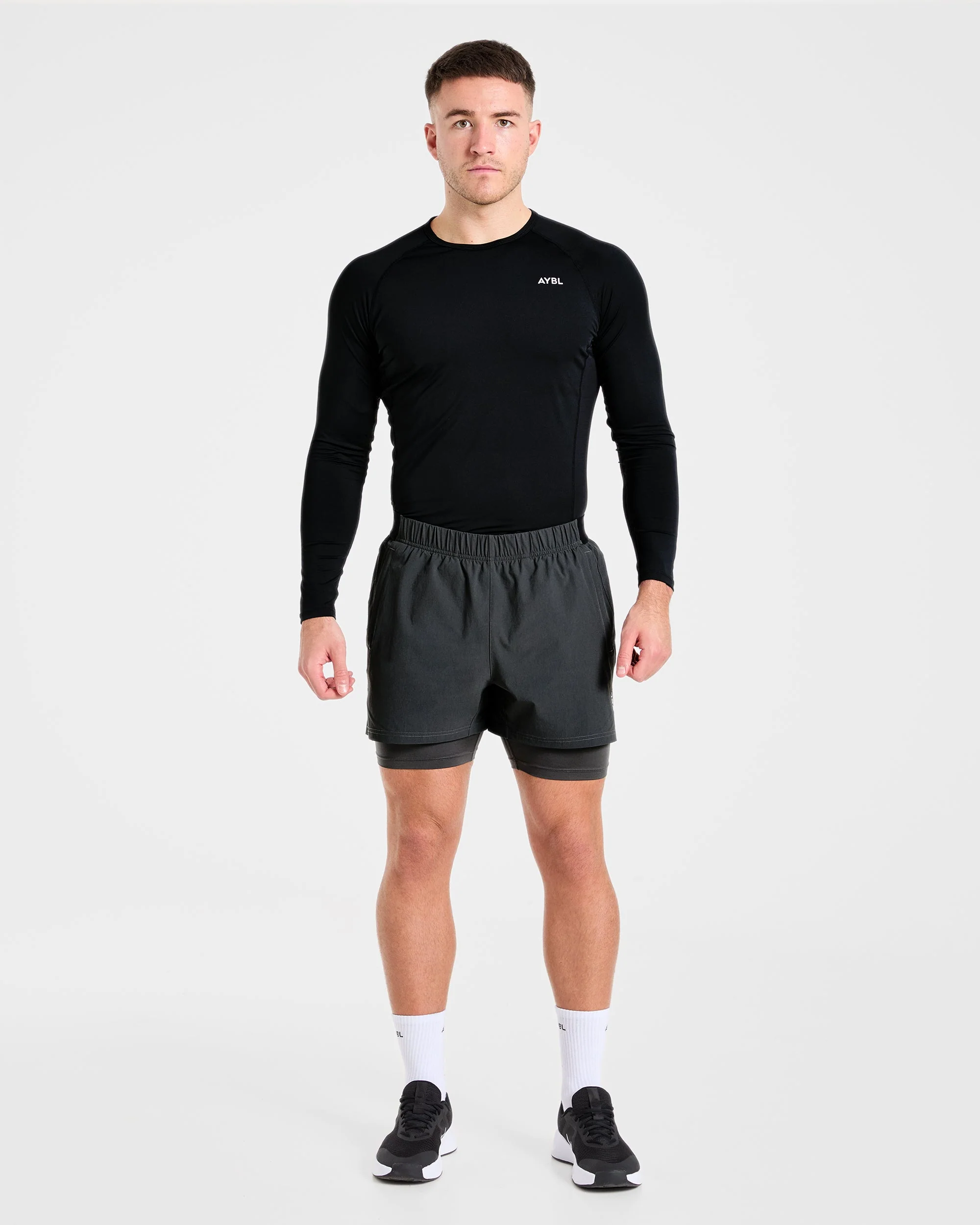 Signature 2 in 1 Shorts - Charcoal - Image 3