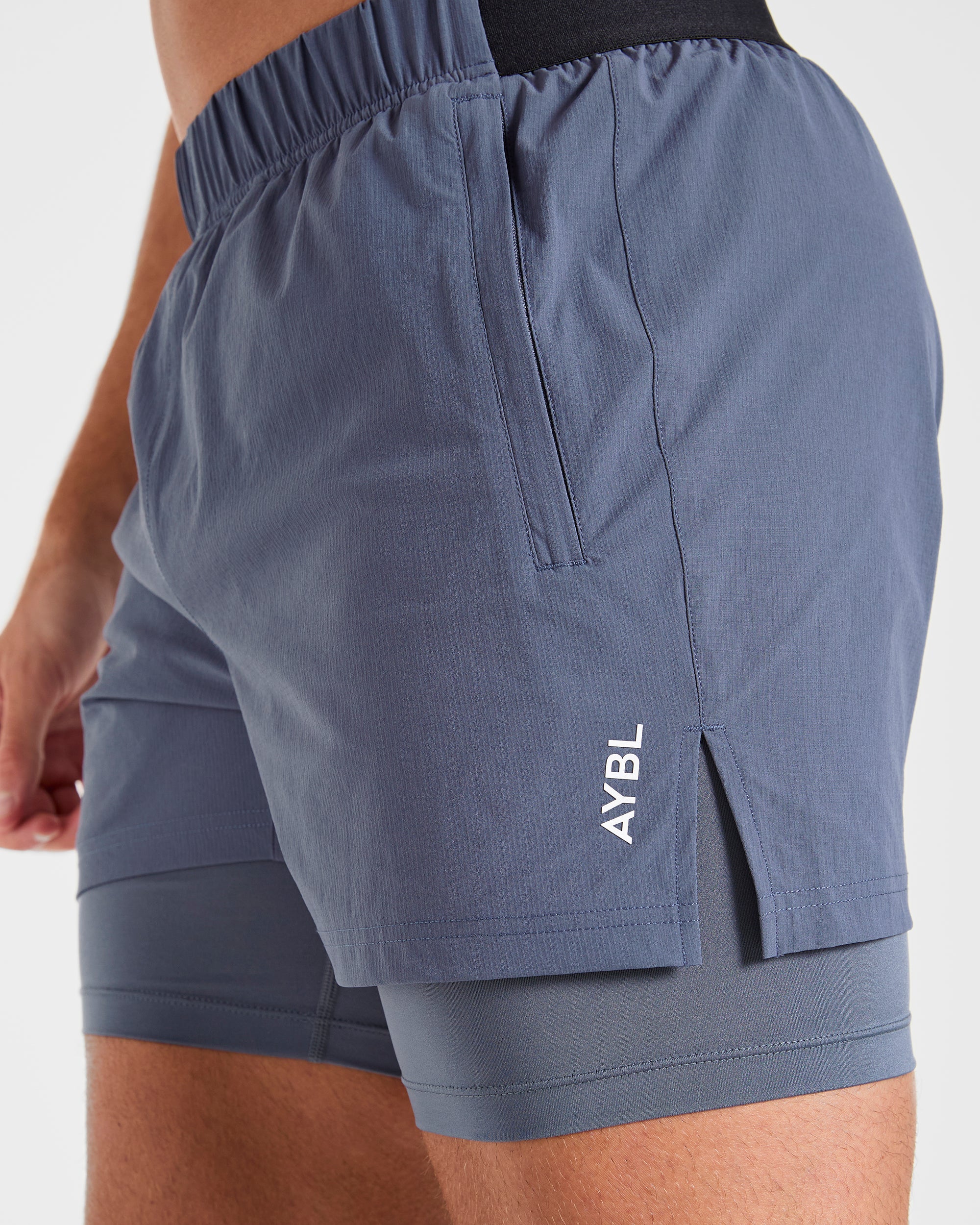 Signature 2 in 1 Shorts - Steel Blue - Image 5