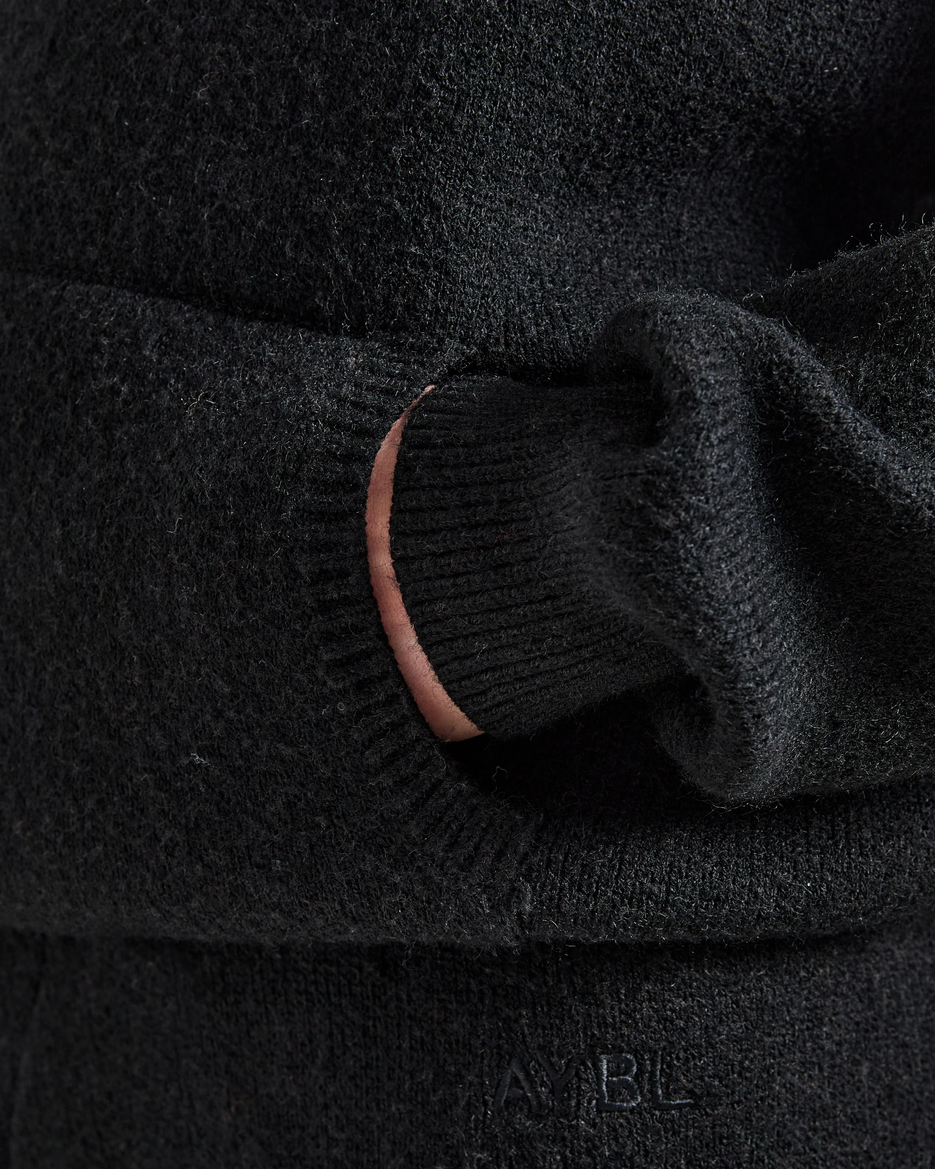 Soft Oversized Knitted Hoodie - Black - Image 6