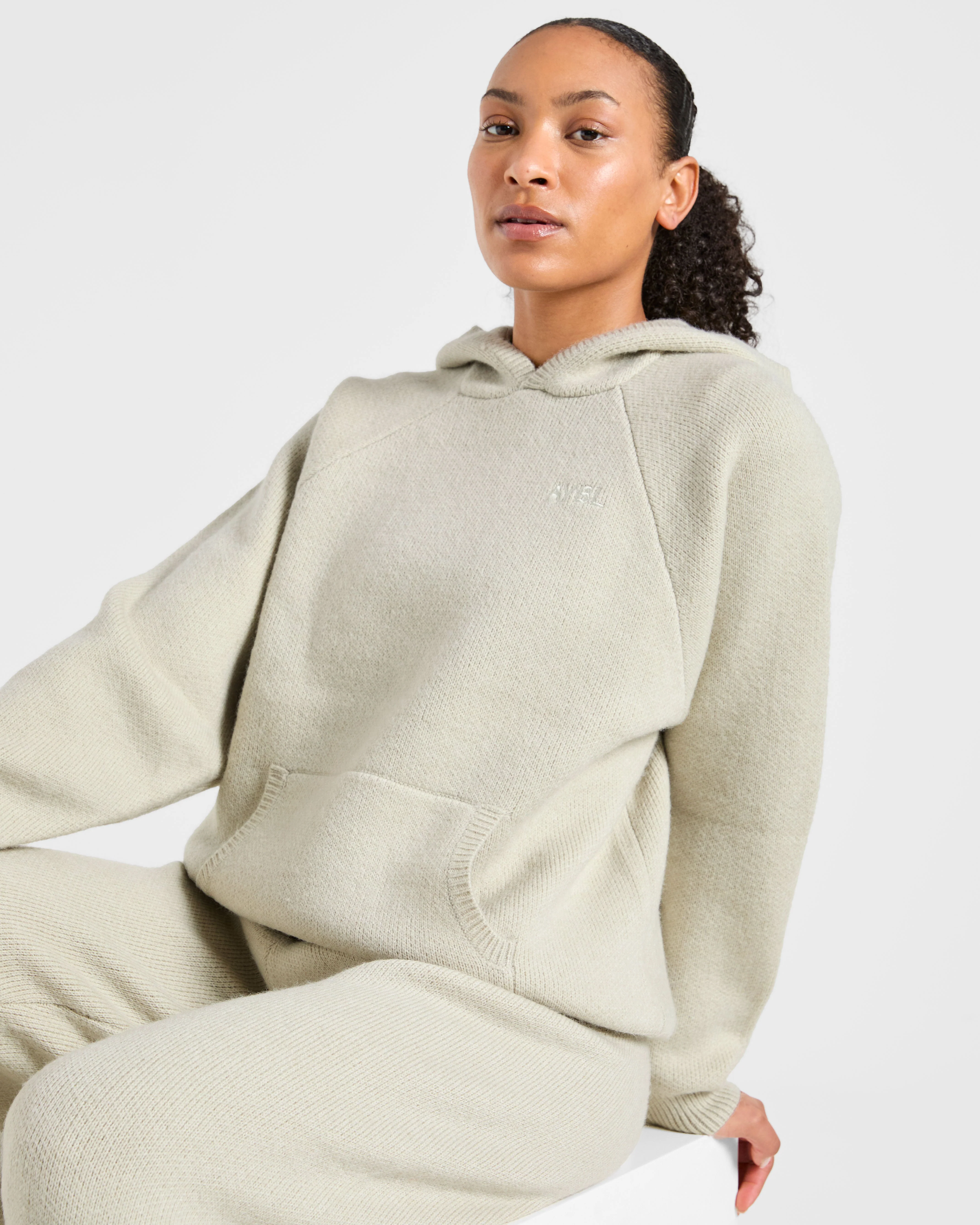 Soft Oversized Knitted Hoodie - Seasalt - Image 7