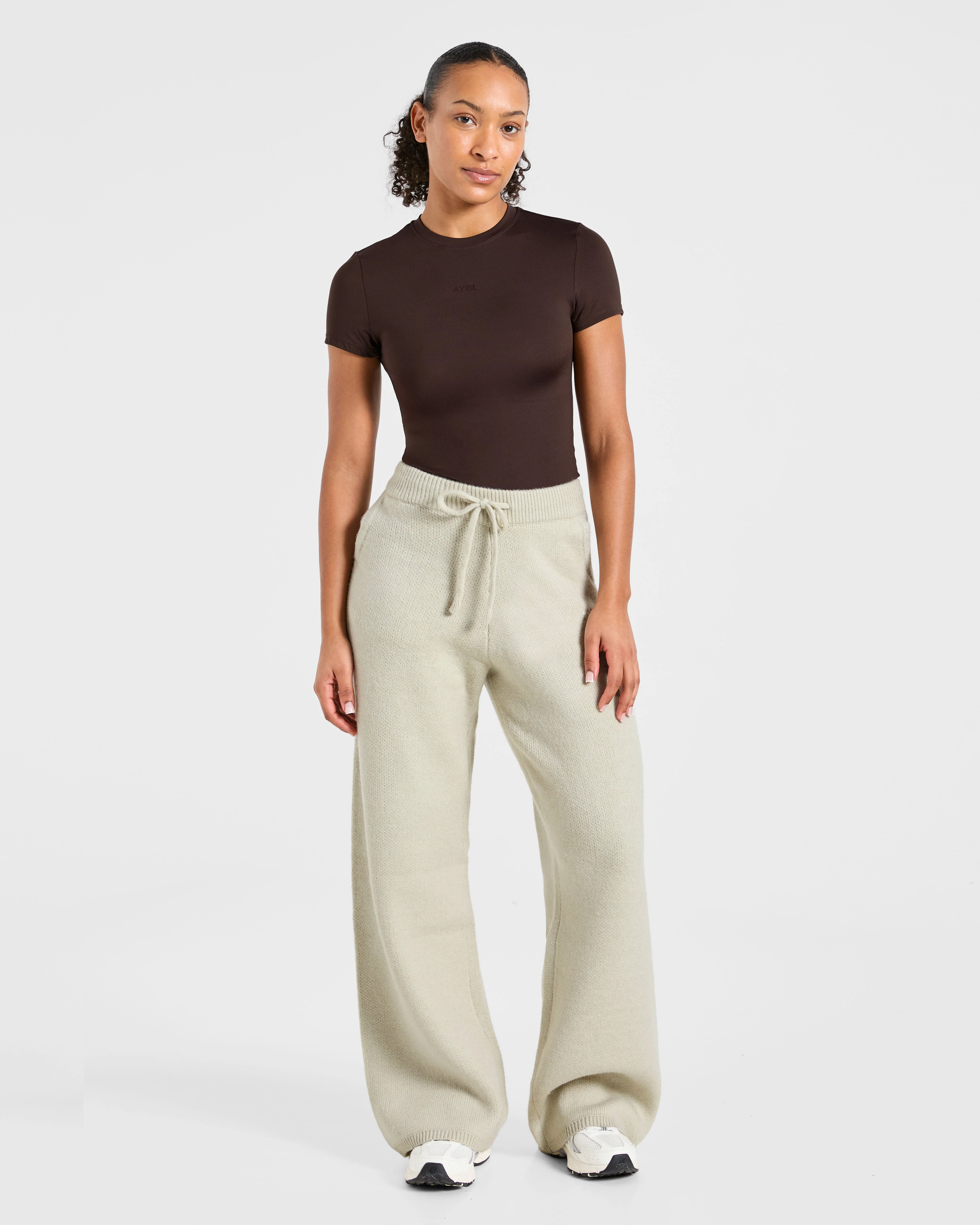 Soft Oversized Knitted Straight Leg Joggers - Seasalt - Image 3