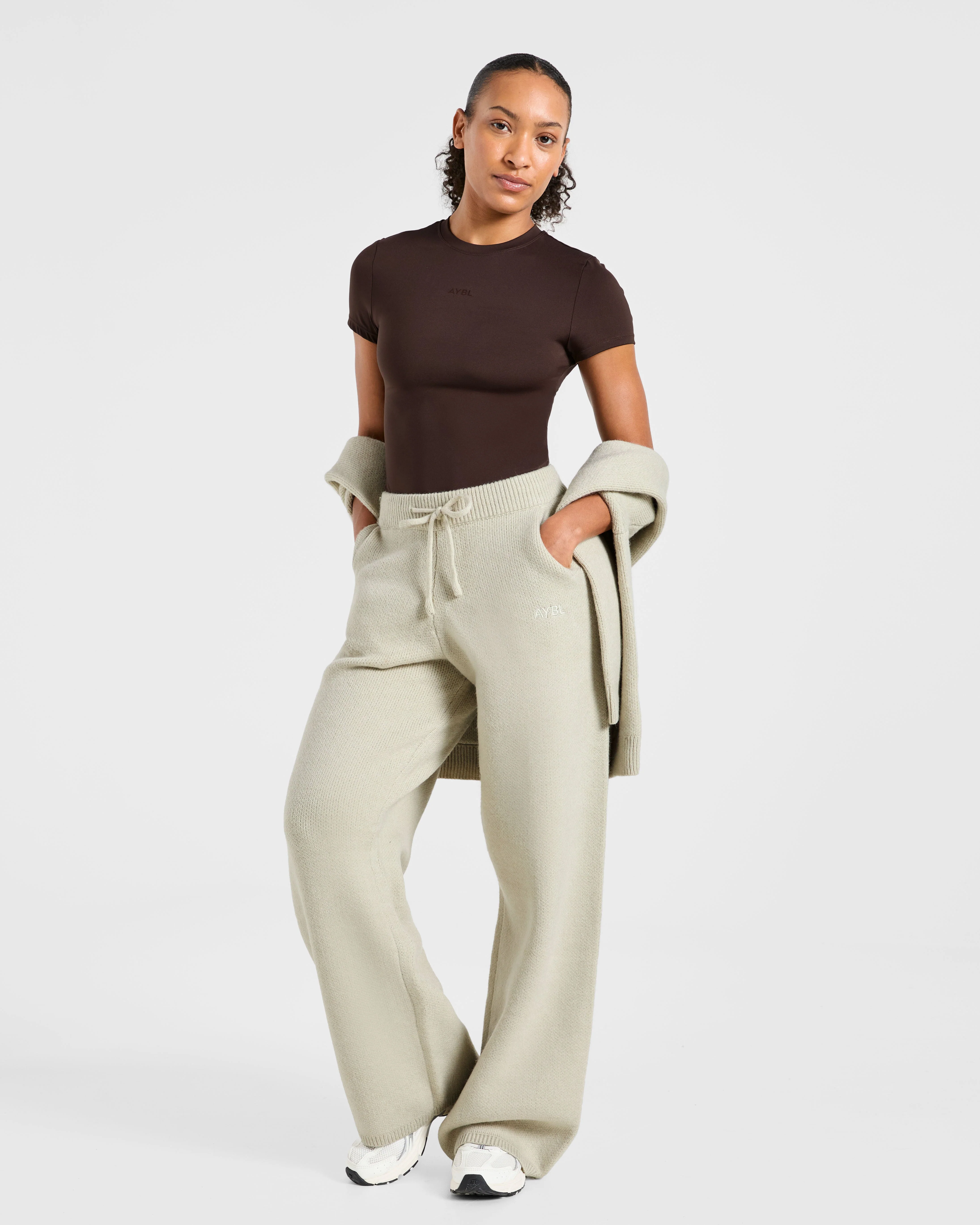 Soft Oversized Knitted Straight Leg Joggers - Seasalt - Image 7
