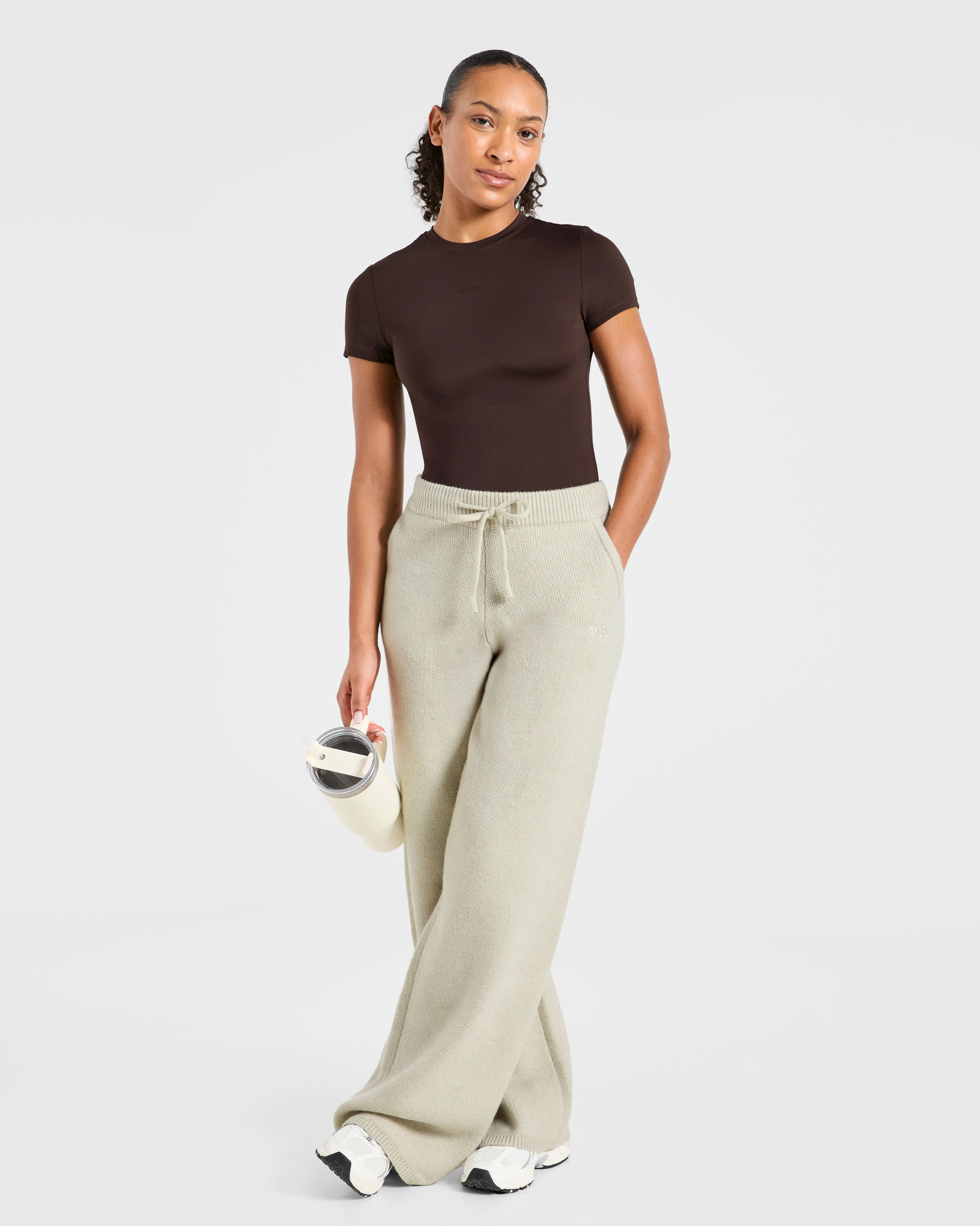Soft Oversized Knitted Straight Leg Joggers - Seasalt - Image 8