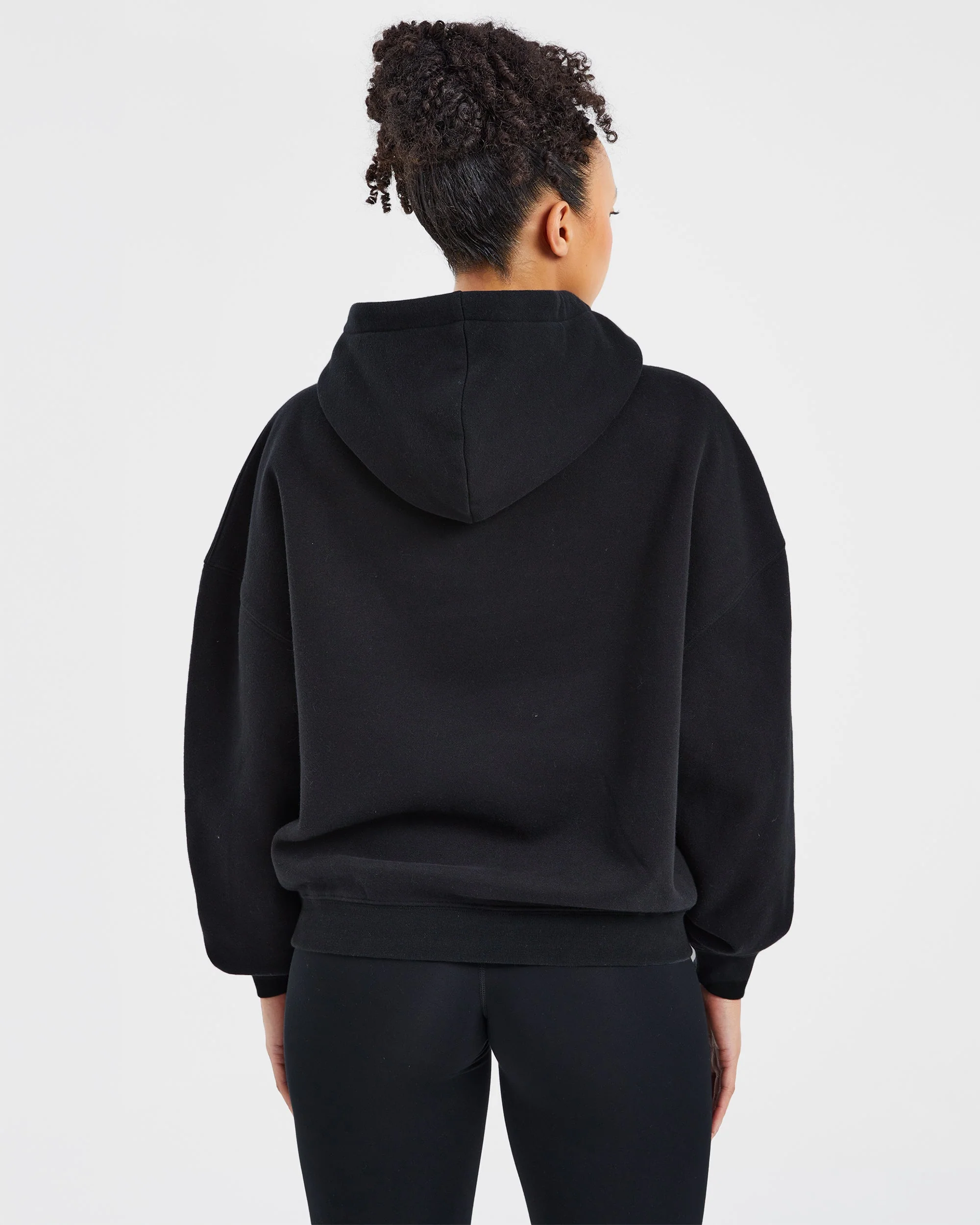 Sport Outline Oversized Hoodie - Black - Image 2
